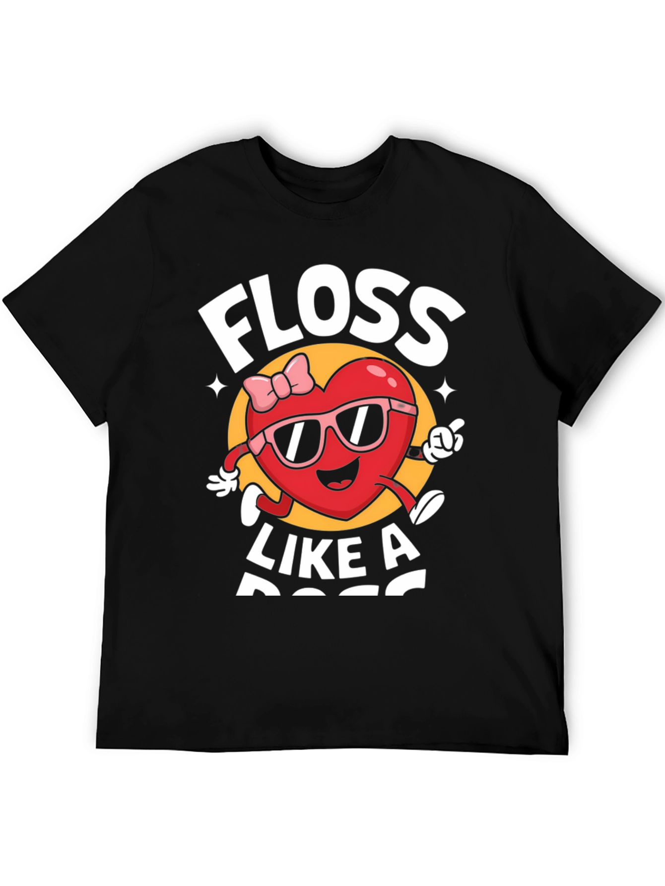 Floss Like A Boss Black Graphic Tee