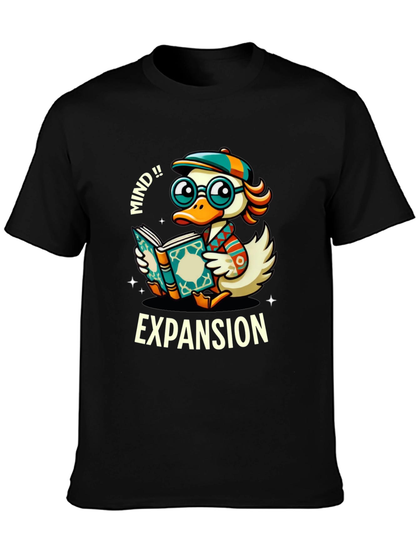 Mind Expansion Cartoon Duck Graphic T-Shirt
