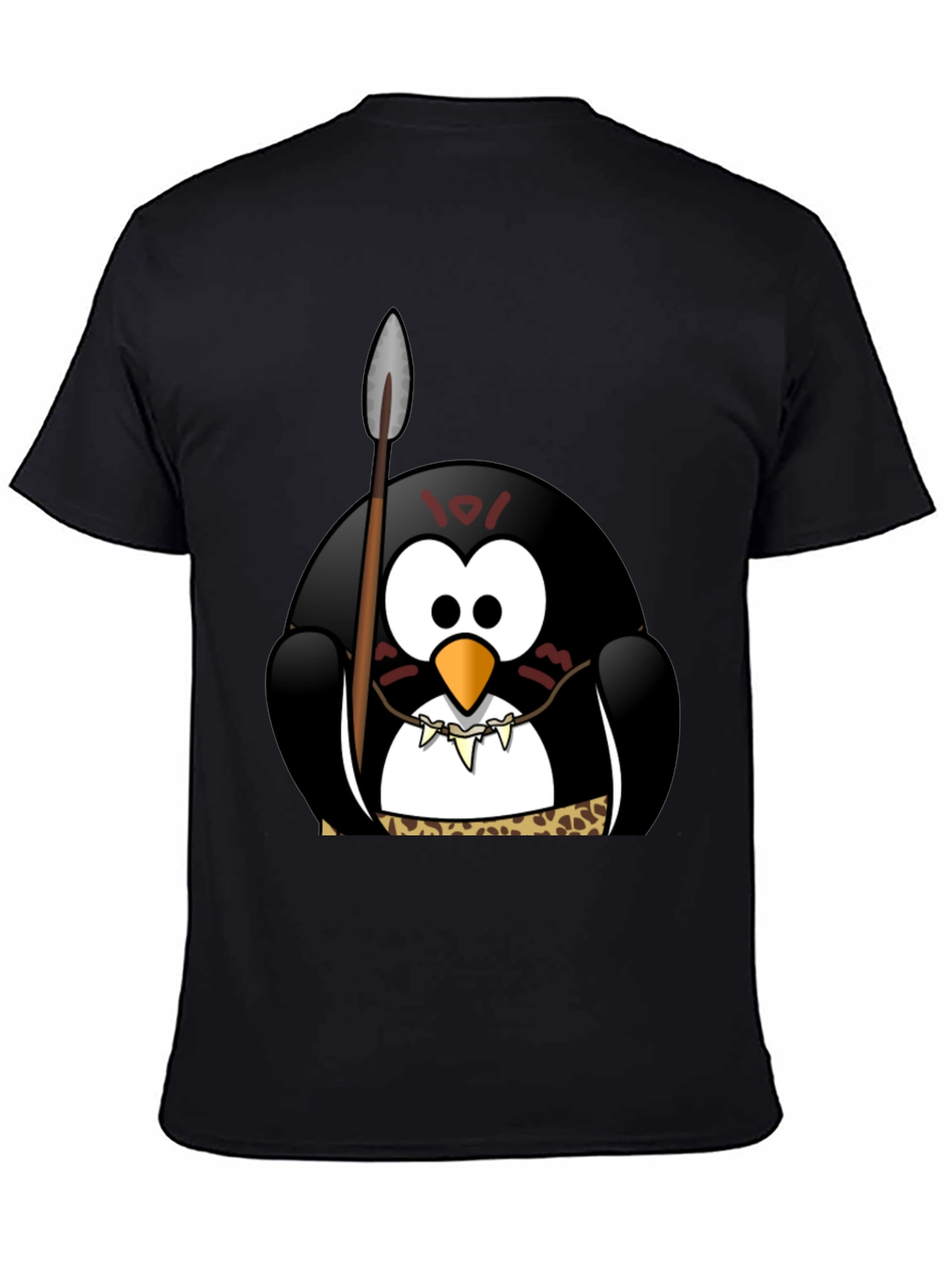Tribal Penguin Graphic T-Shirt - Black Cotton Tee