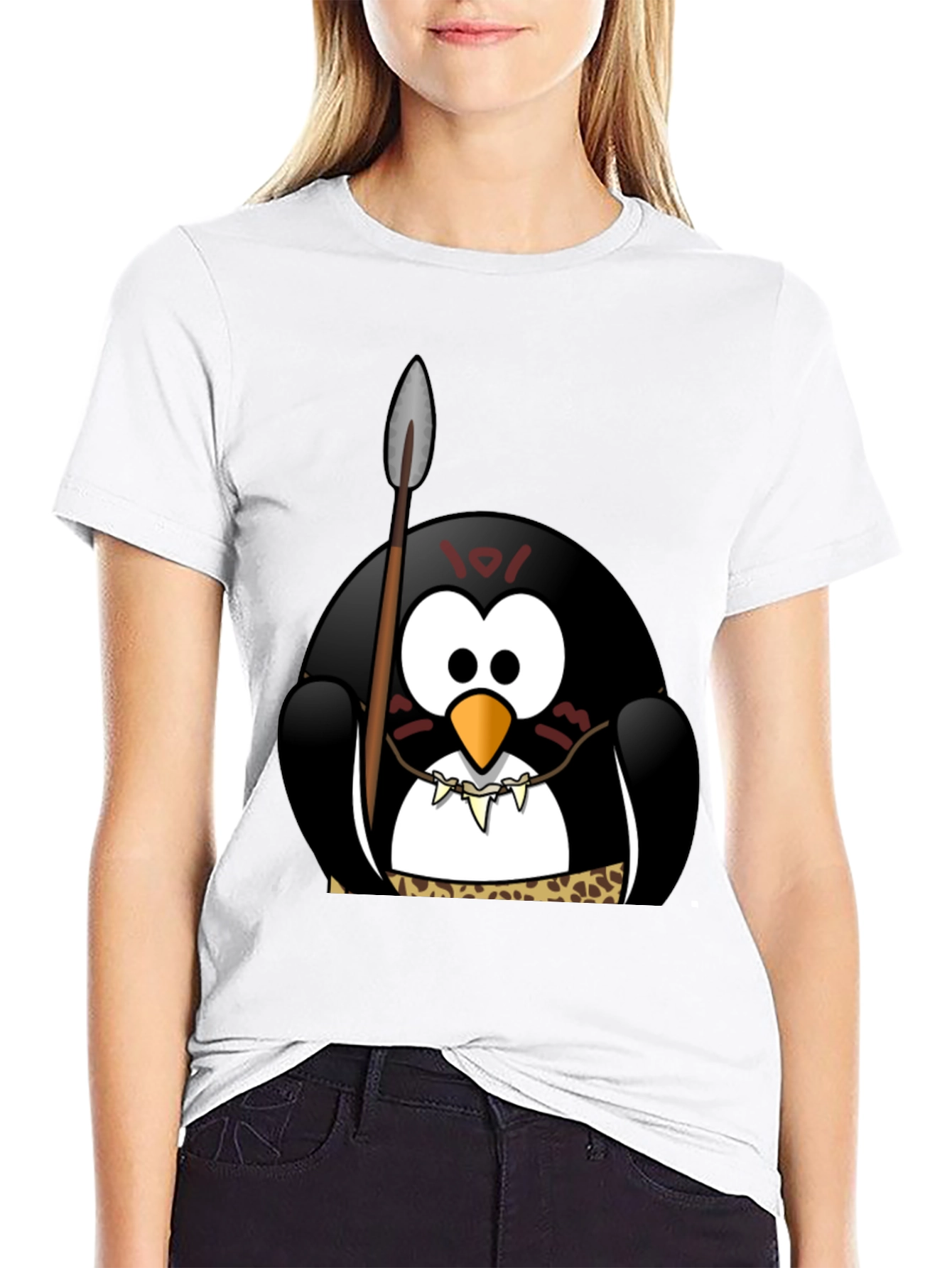 Tribal Penguin Graphic T-Shirt - Black Cotton Tee