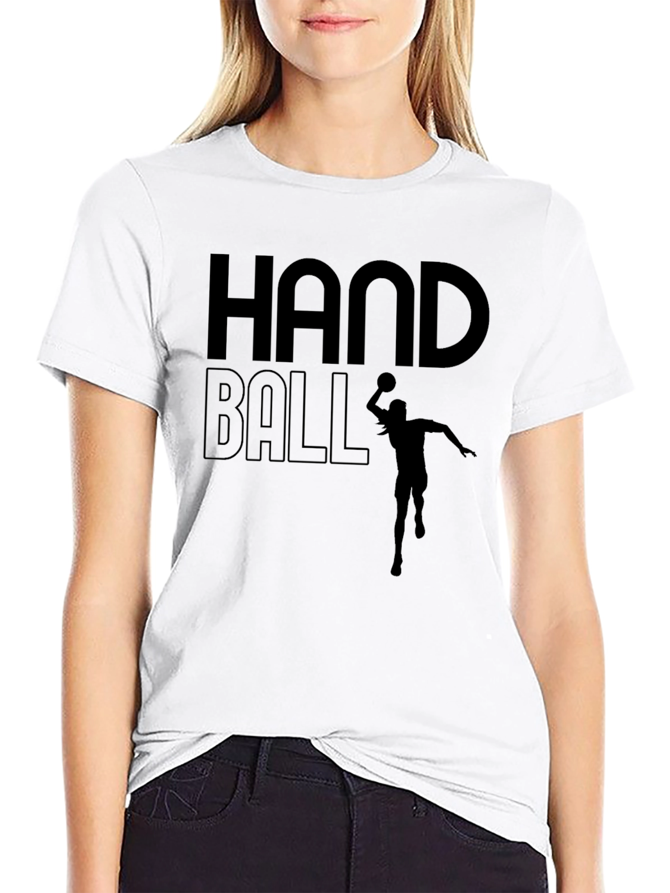 Handball Player Graphic Tee - Black