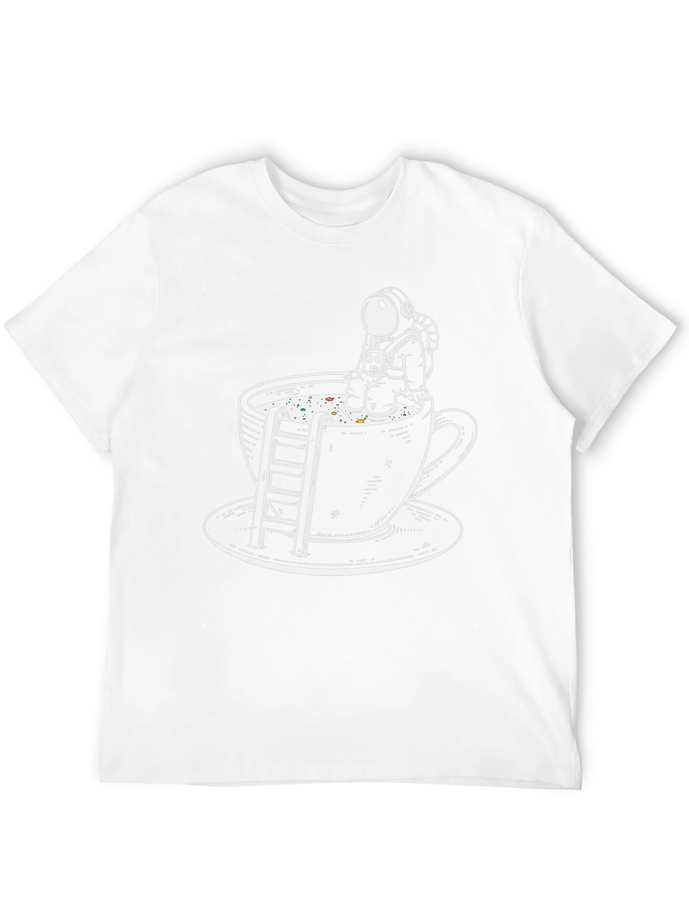 Astronaut Coffee Cup Graphic Tee - Relaxed Fit