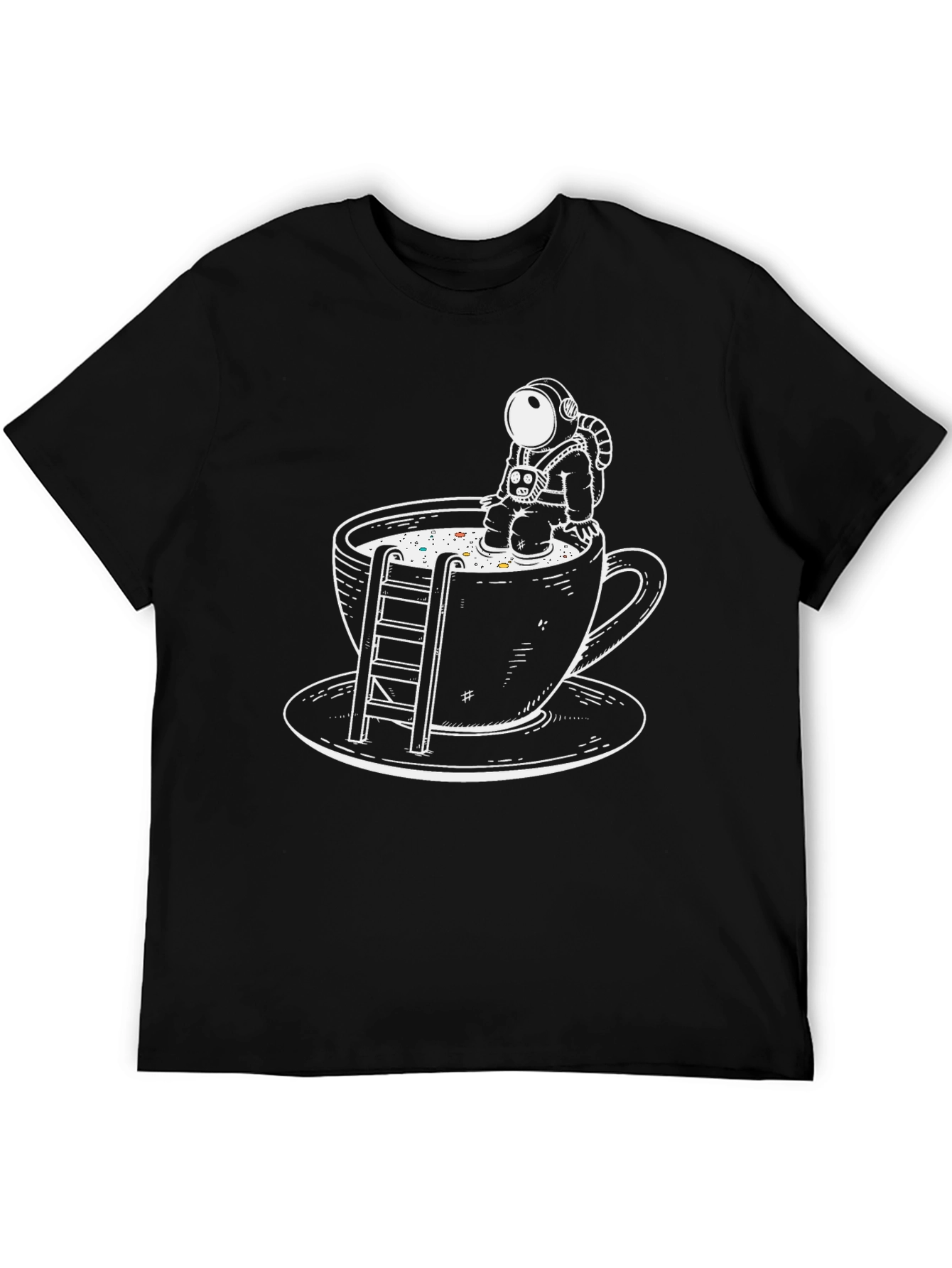 Astronaut Coffee Cup Graphic Tee - Relaxed Fit