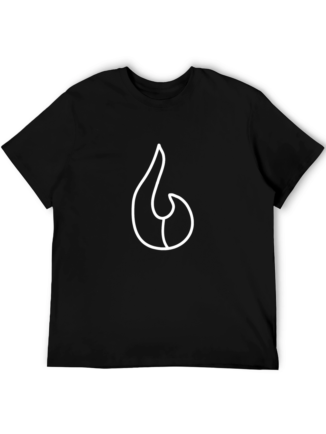 Modern Flame Graphic Black T-Shirt