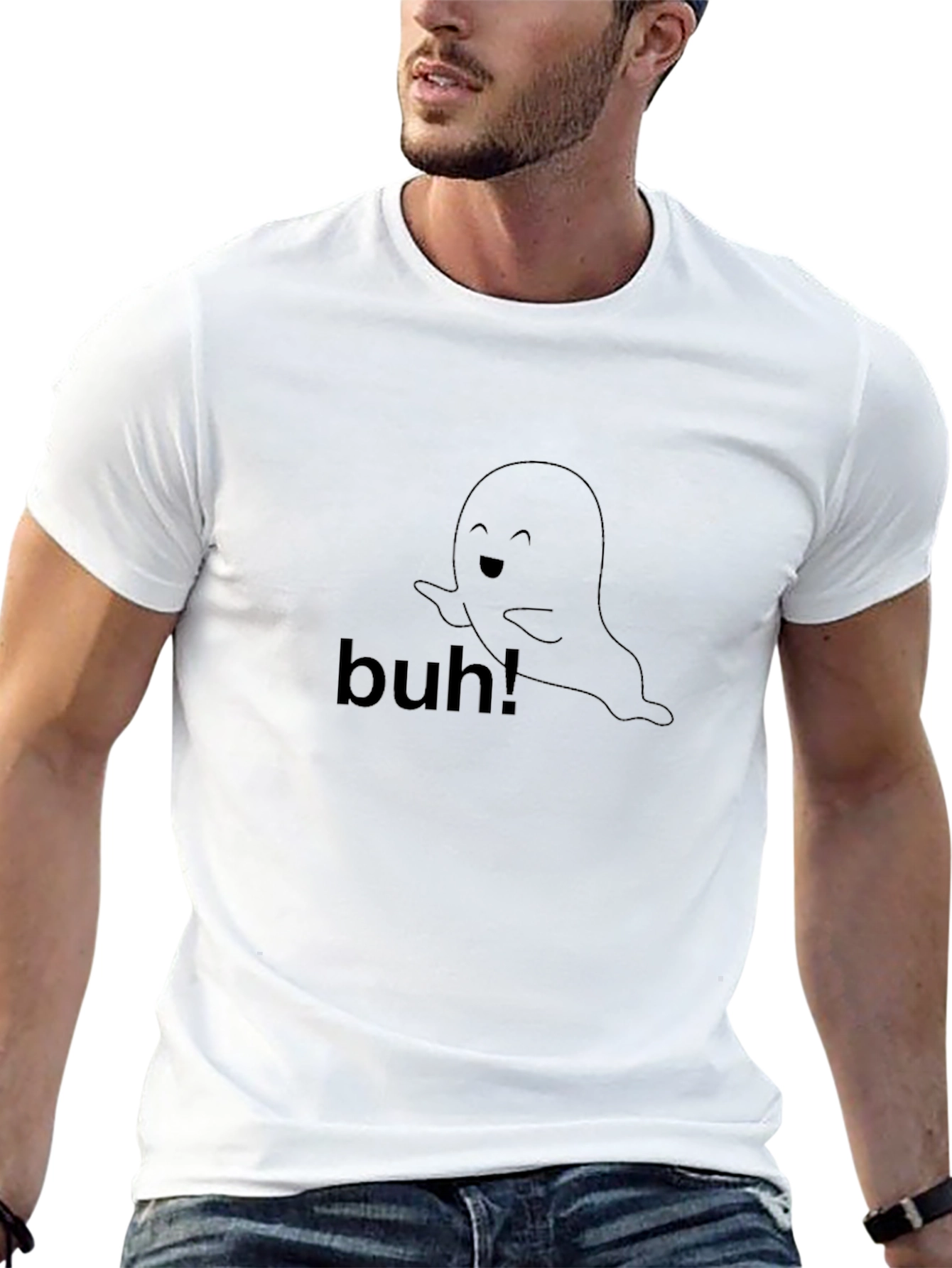 Boo! Ghost Graphic T-Shirt - Spooky Season Style