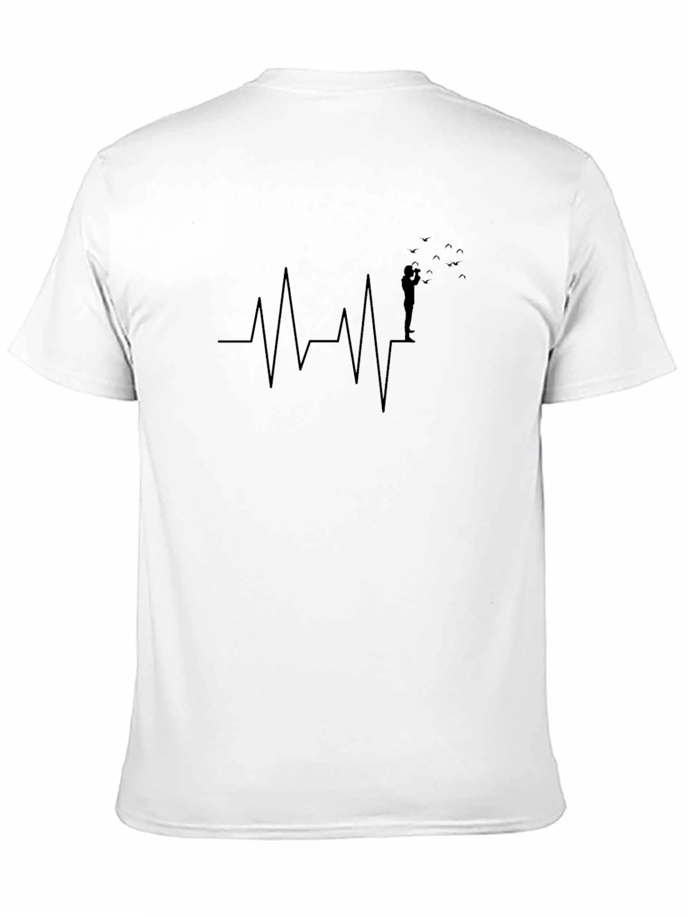 Heartbeat Bird Photographer T-Shirt - Black