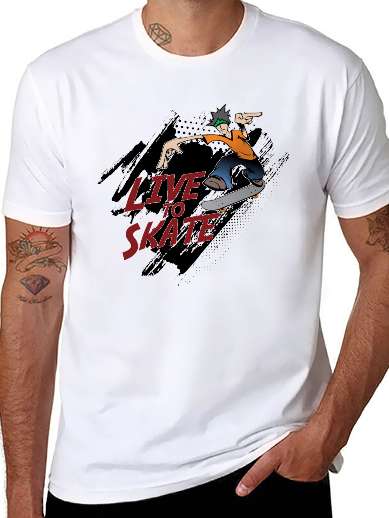 Live to Skate Graphic Tee - Black Cotton
