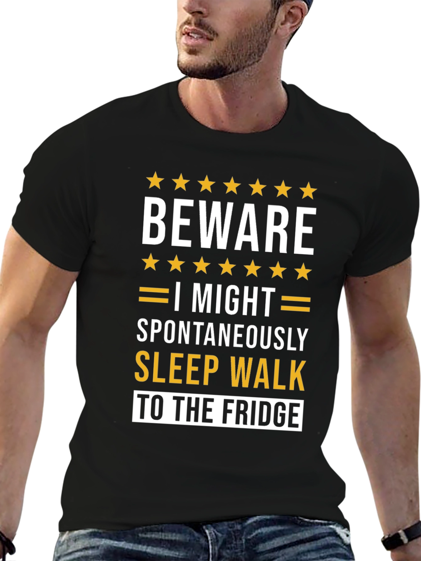 Beware Sleepwalking T-Shirt - Funny Fridge Raid Tee