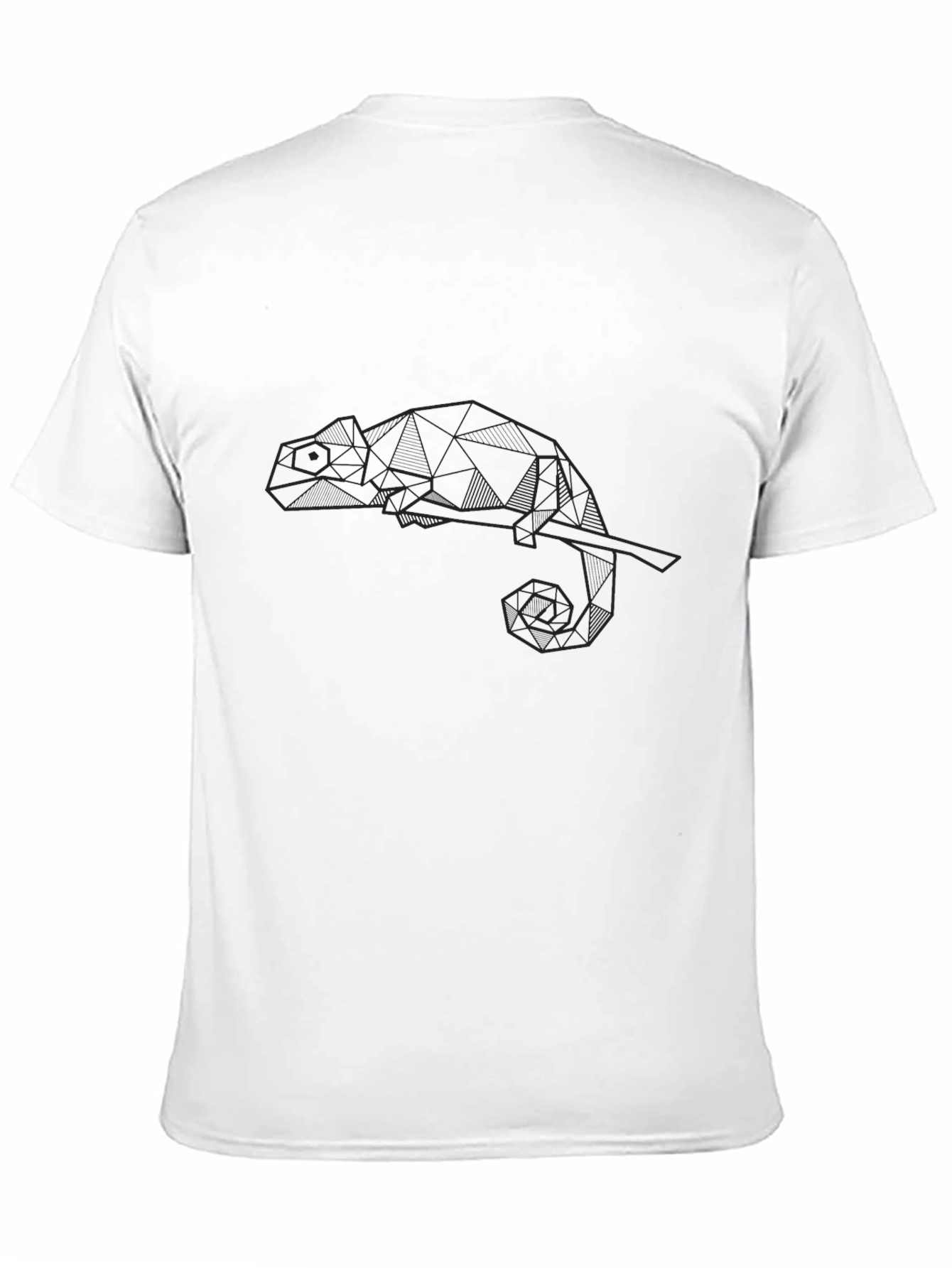 Geometric Chameleon Graphic Tee - Mens Black T-Shirt