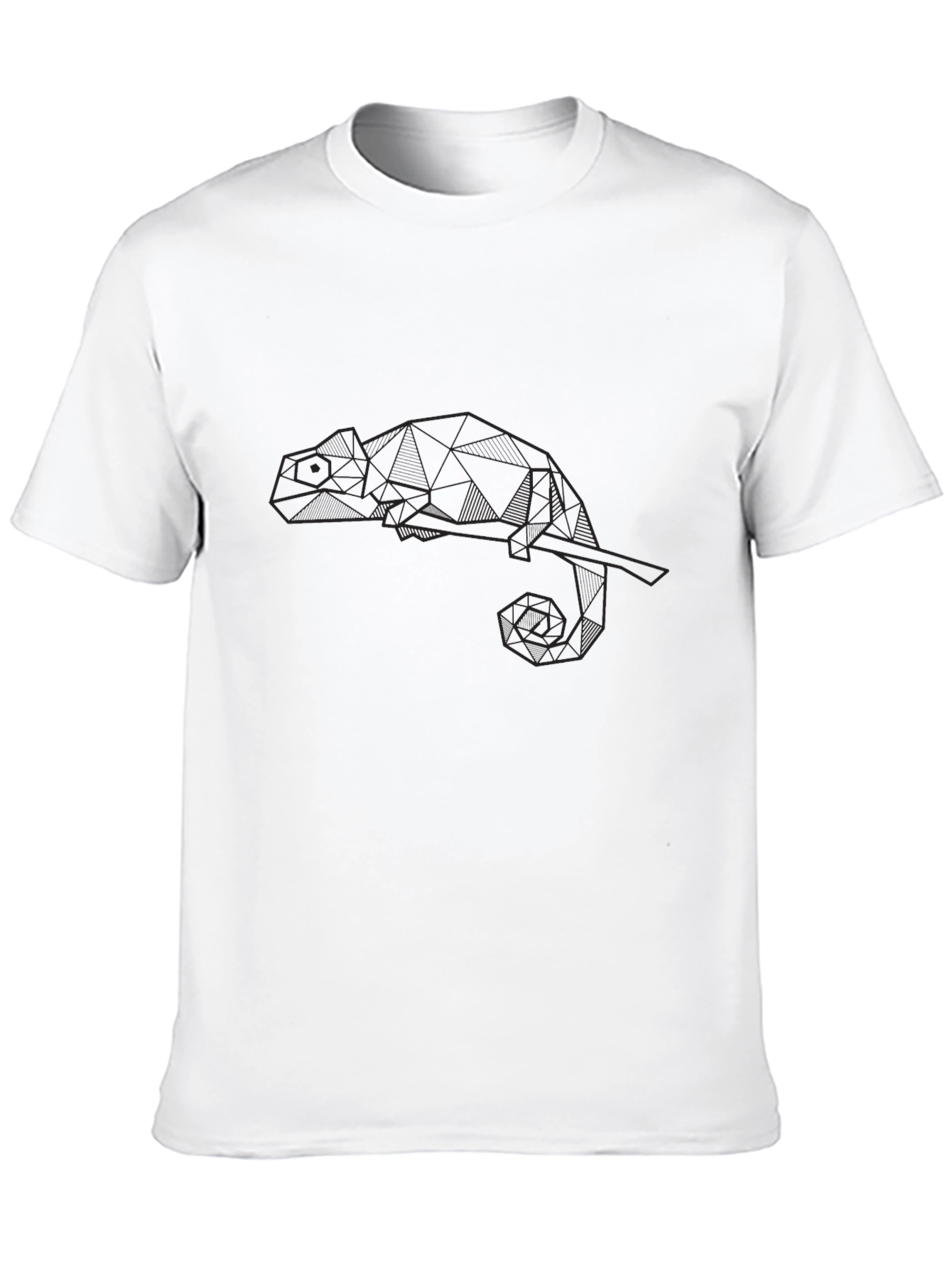 Geometric Chameleon Graphic Tee - Mens Black T-Shirt