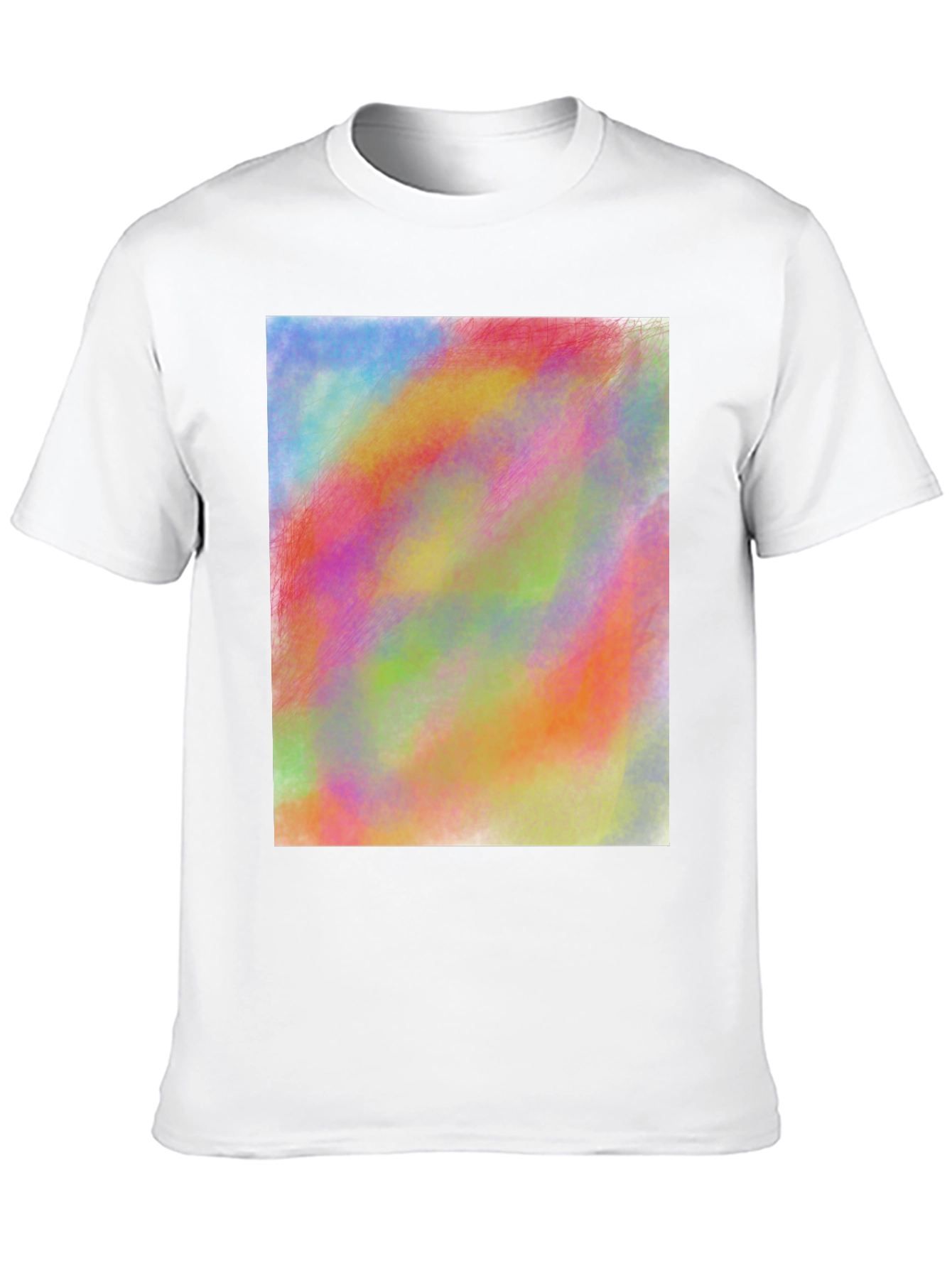 Vibrant Abstract Art Print Black Tee Shirt