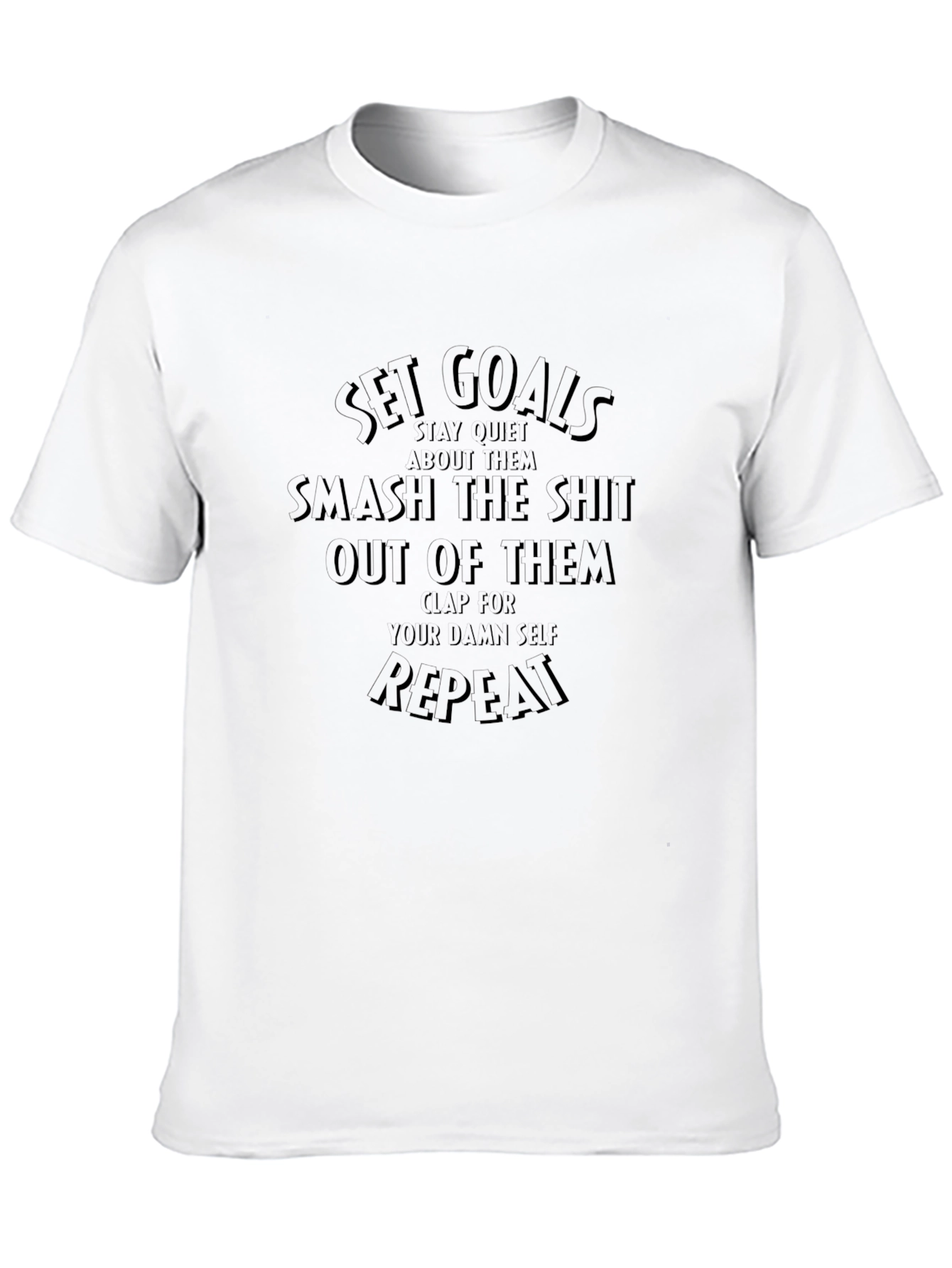 Motivational Set Goals Graphic Tee - Black