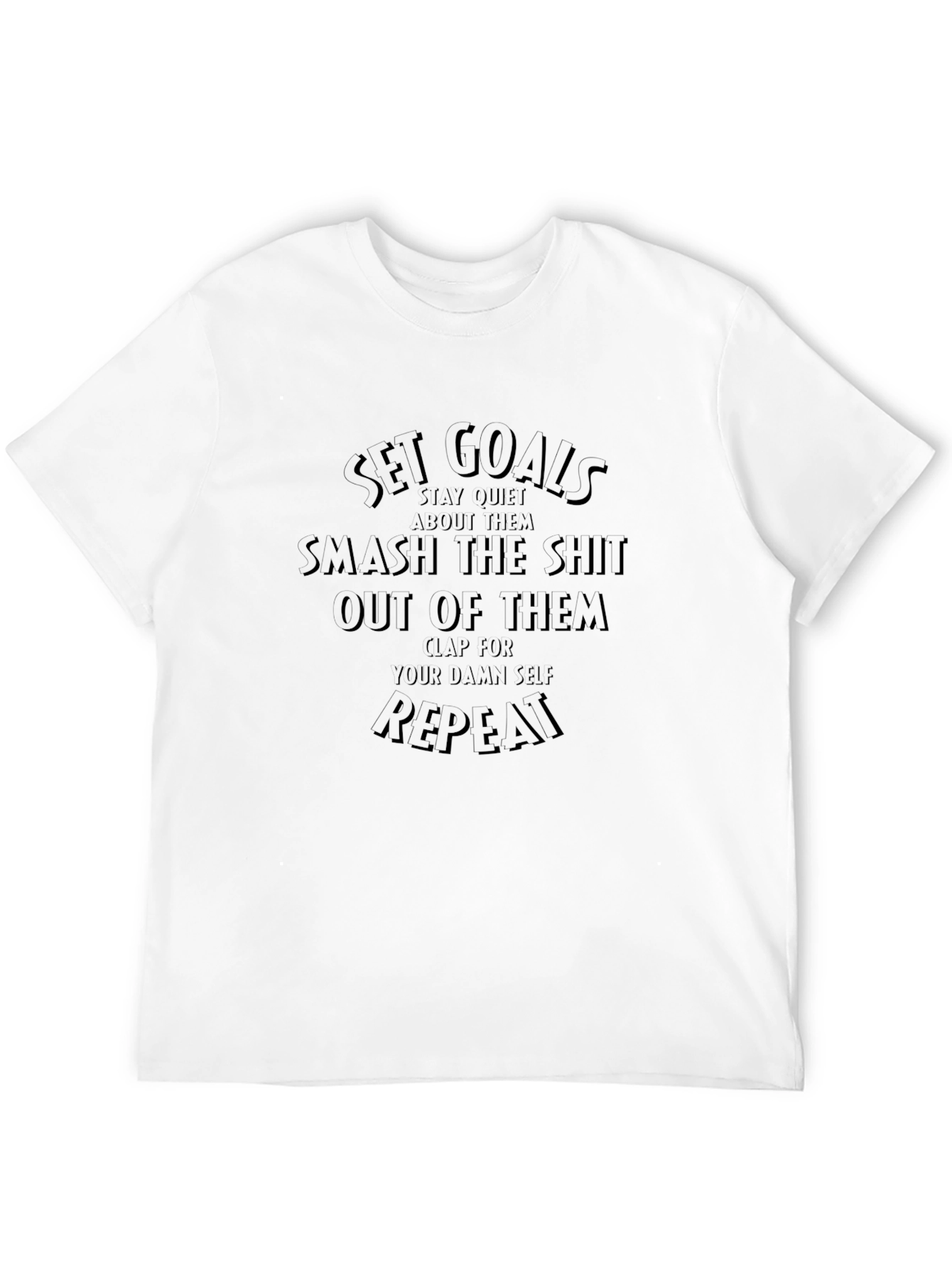 Motivational Set Goals Graphic Tee - Black