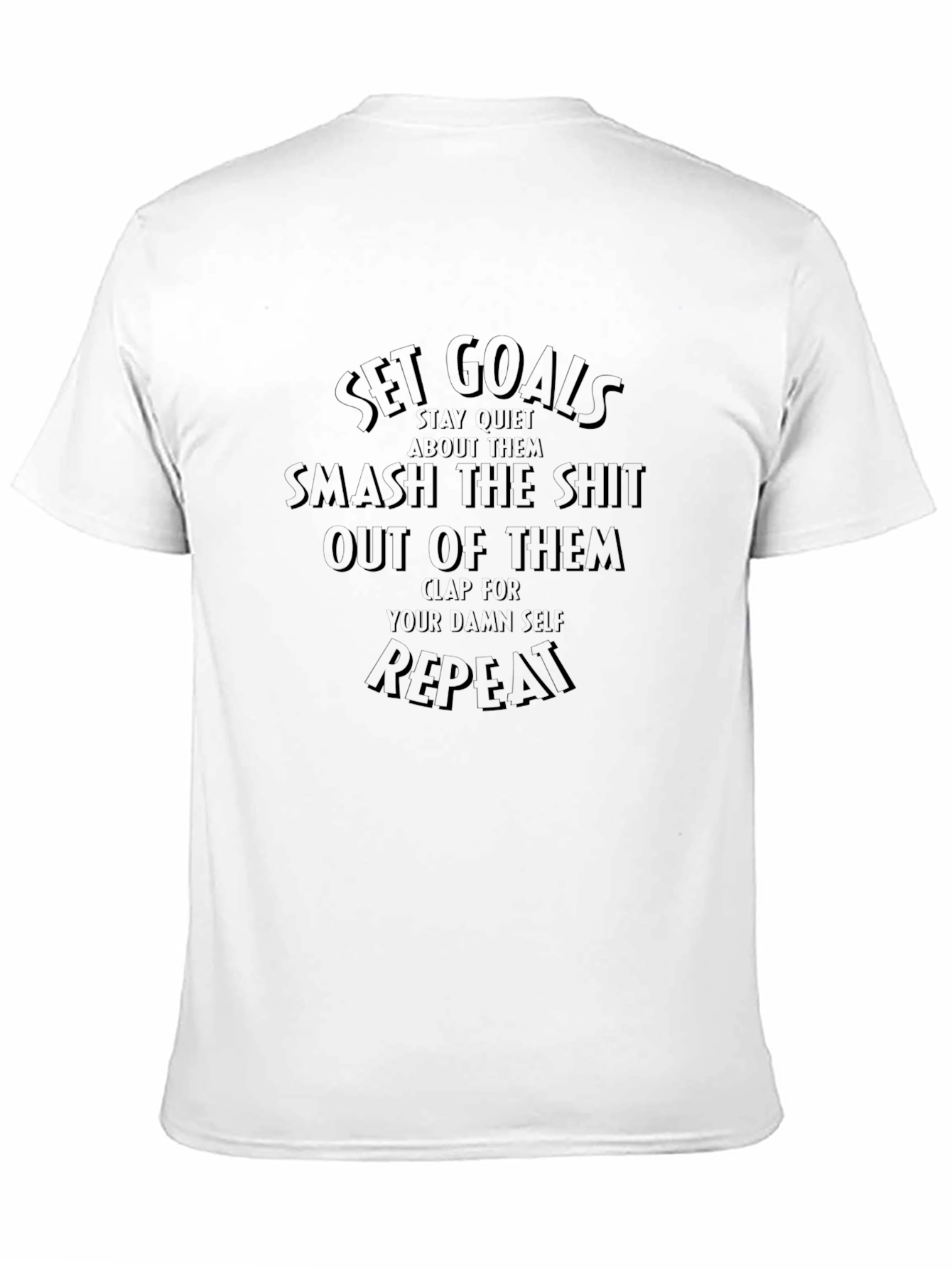 Motivational Set Goals Graphic Tee - Black