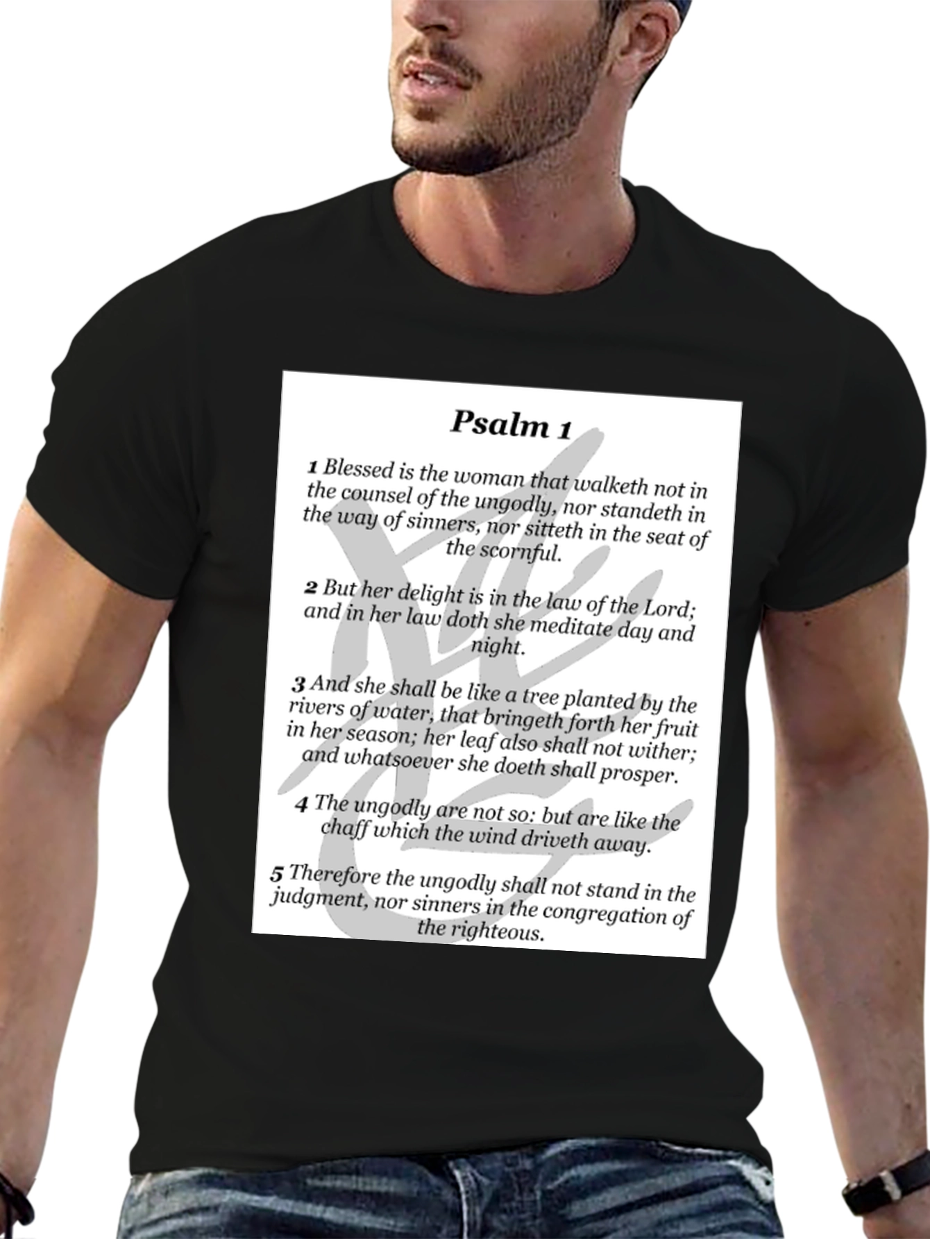Psalm 1 Graphic Tee - Religious Scripture Shirt