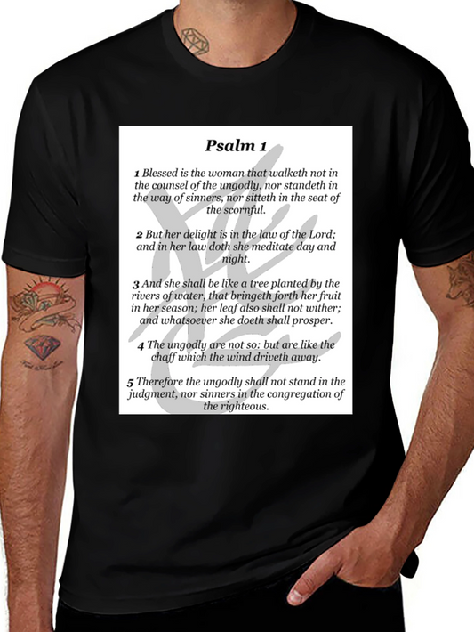 Psalm 1 Graphic Tee - Religious Scripture Shirt