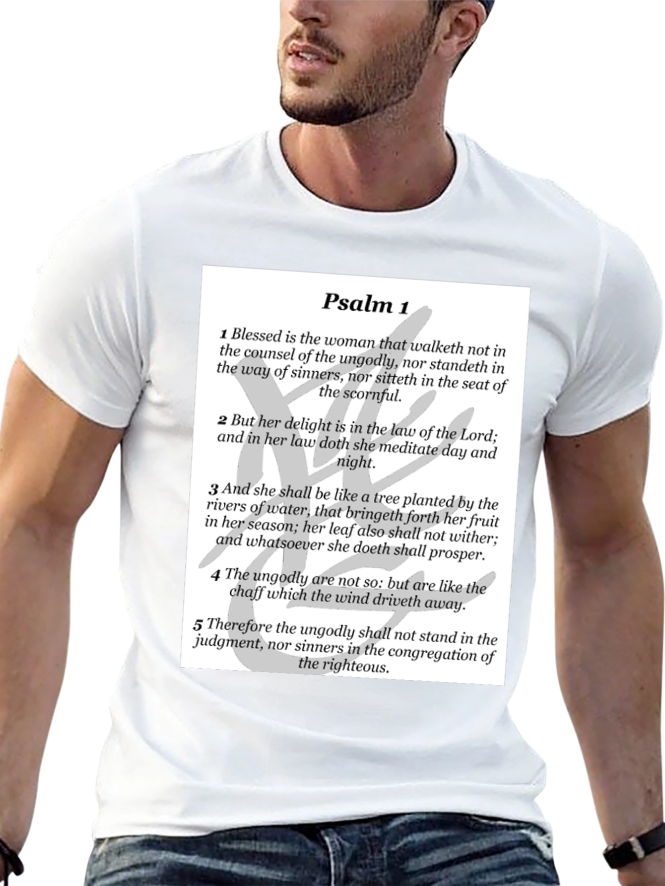 Psalm 1 Graphic Tee - Religious Scripture Shirt