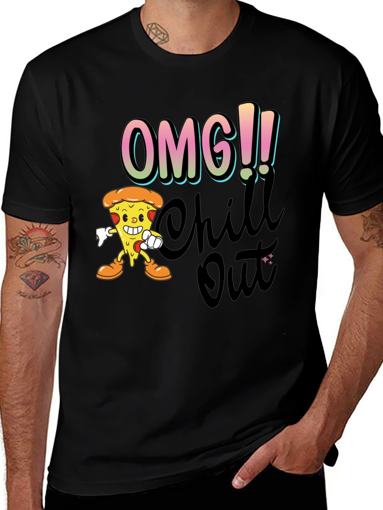 OMG Chill Out Pizza Graphic Tee