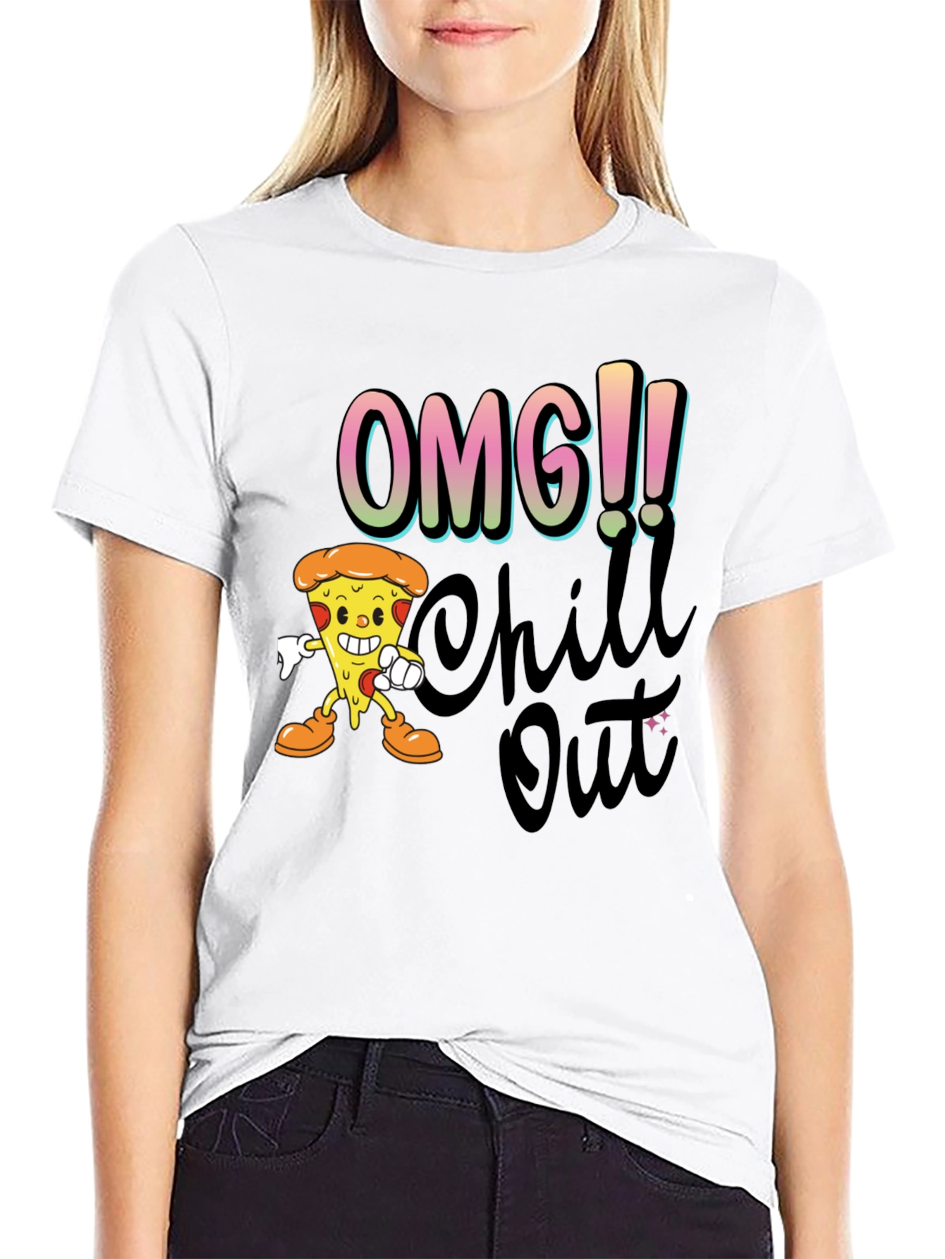OMG Chill Out Pizza Graphic Tee