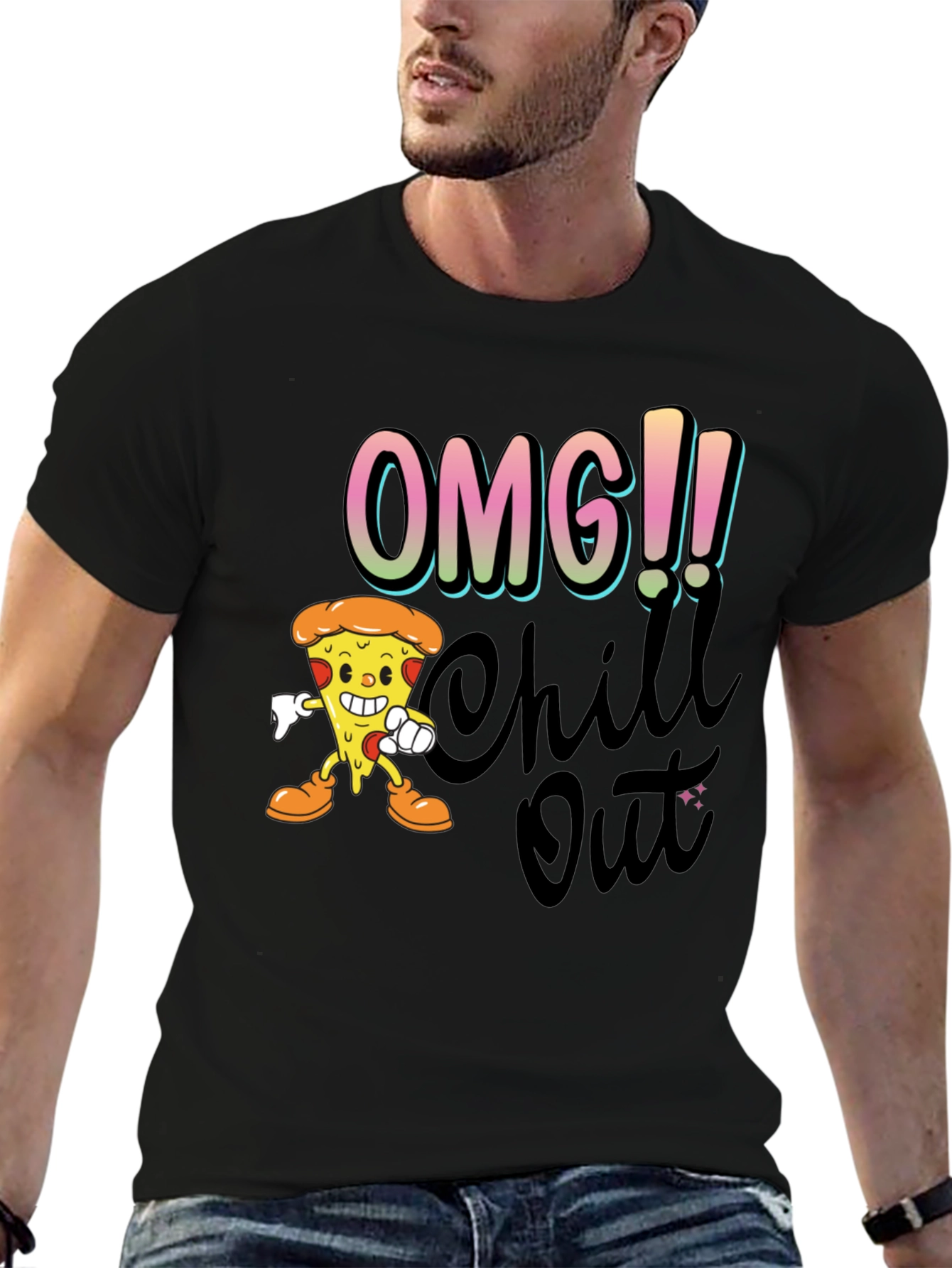 OMG Chill Out Pizza Graphic Tee