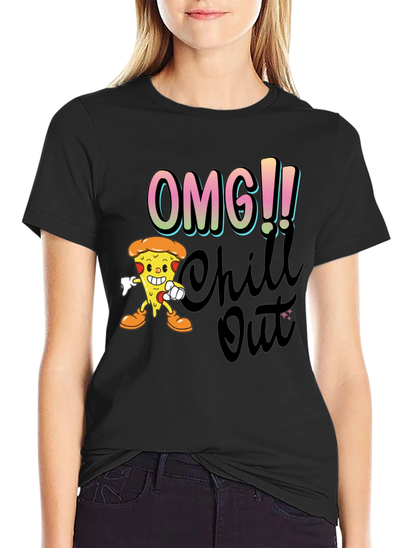 OMG Chill Out Pizza Graphic Tee