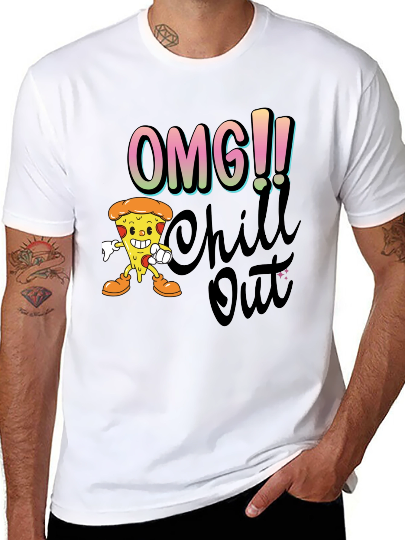 OMG Chill Out Pizza Graphic Tee