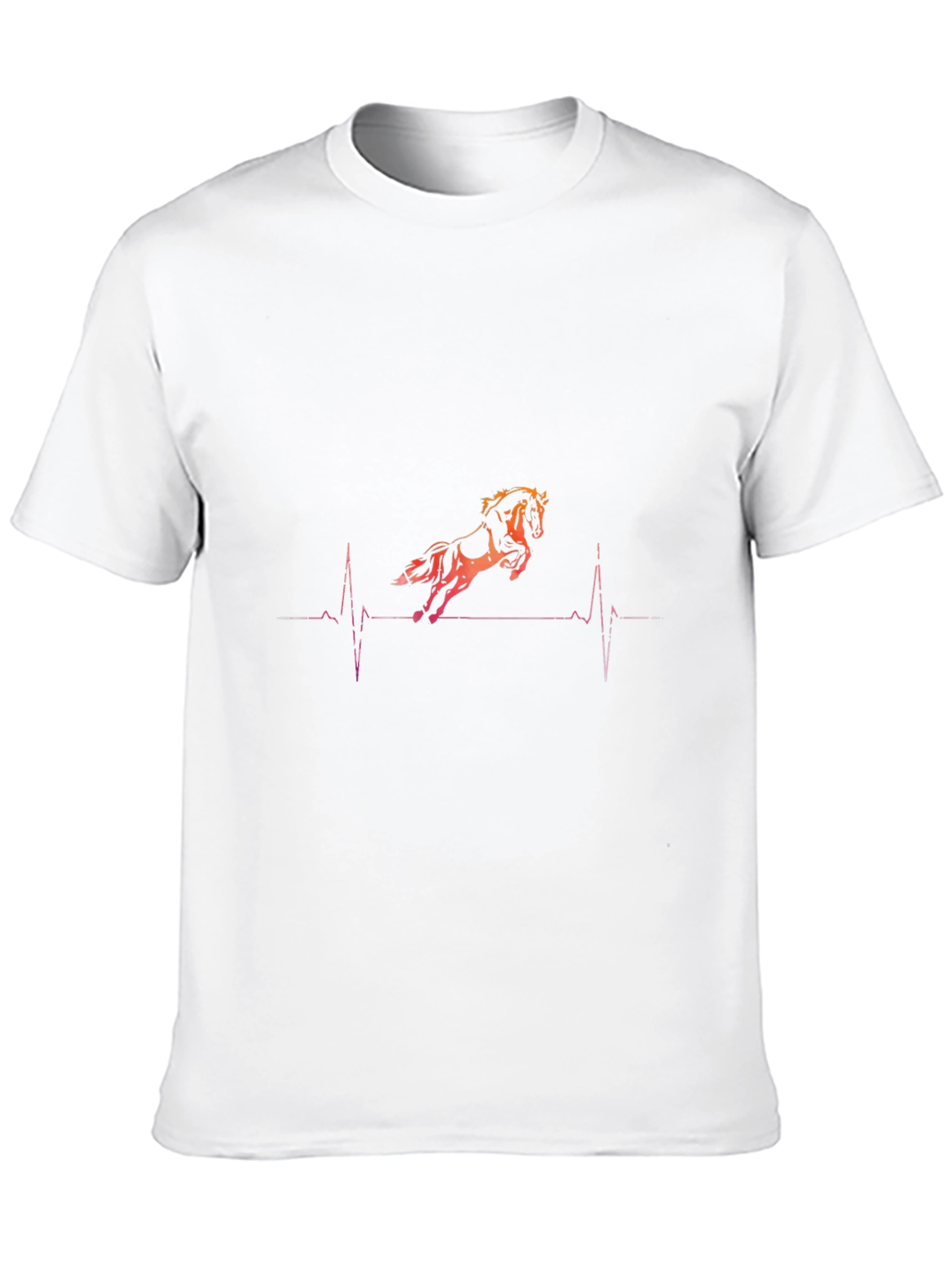 Horse Heartbeat Graphic Tee - Black Cotton T-Shirt