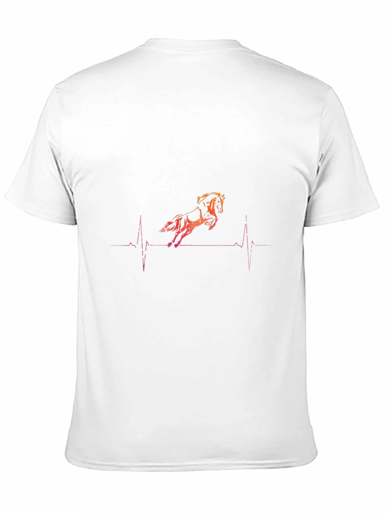 Horse Heartbeat Graphic Tee - Black Cotton T-Shirt