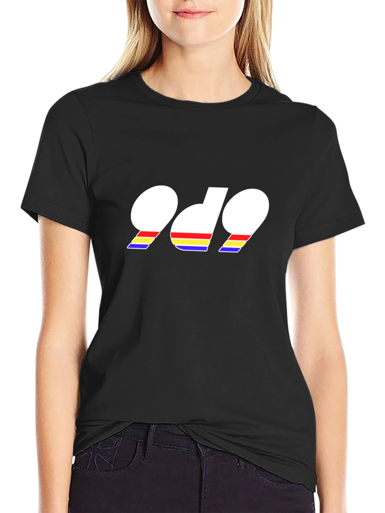 Retro 969 Graphic Tee - Black Cotton T-Shirt