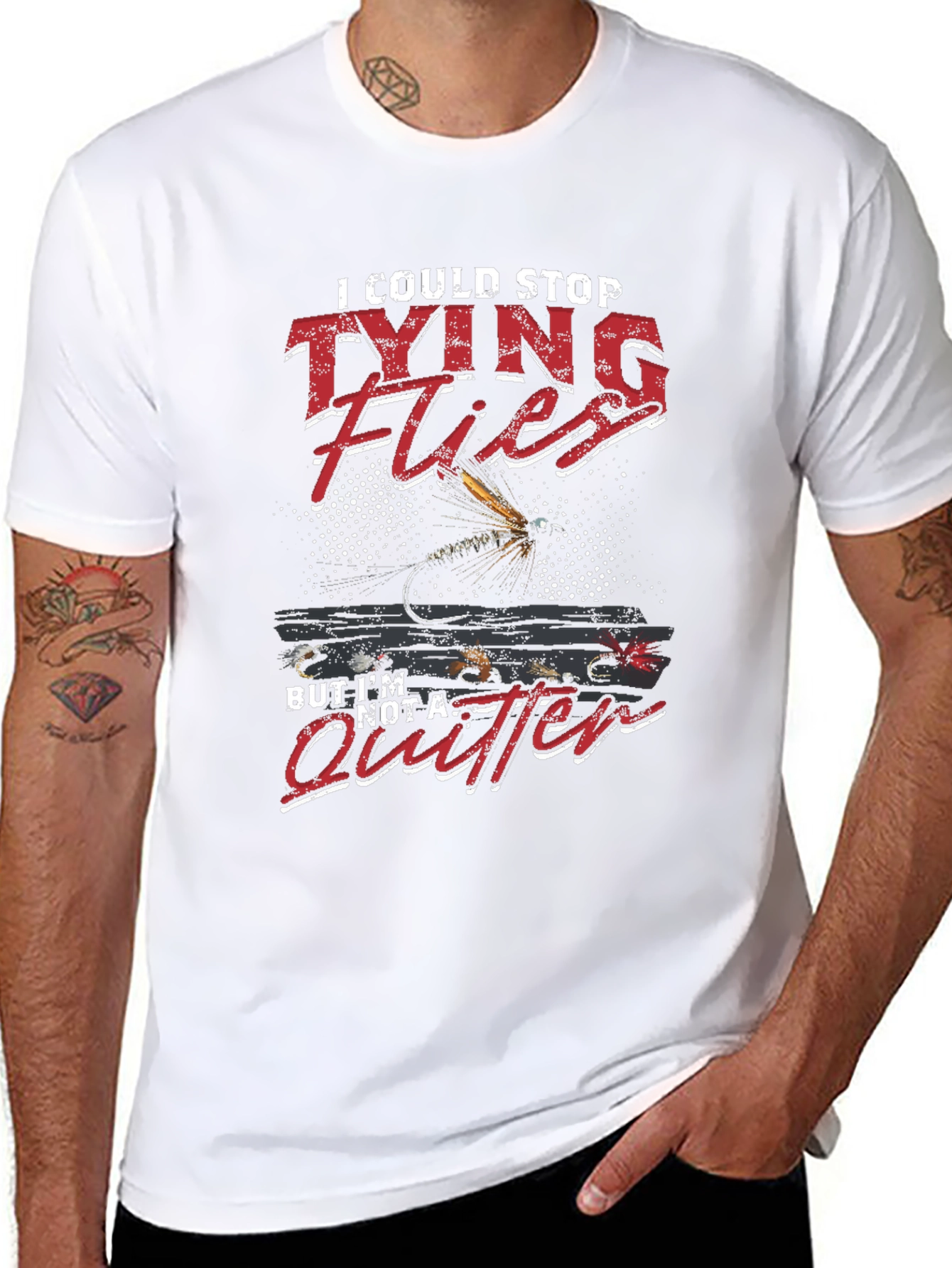 Tying Flies T-Shirt - Funny Angler Tee