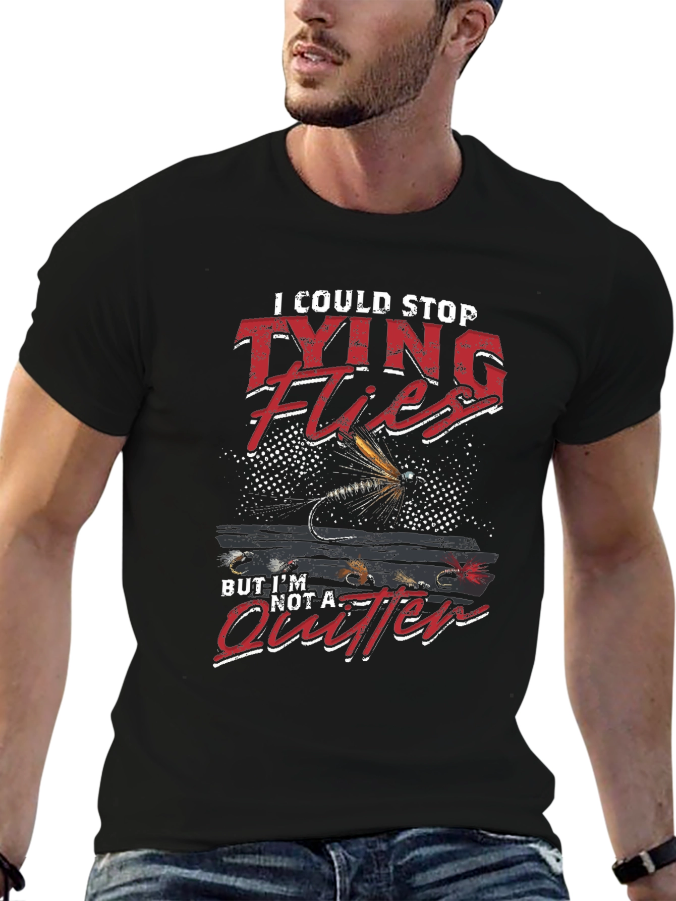 Tying Flies T-Shirt - Funny Angler Tee