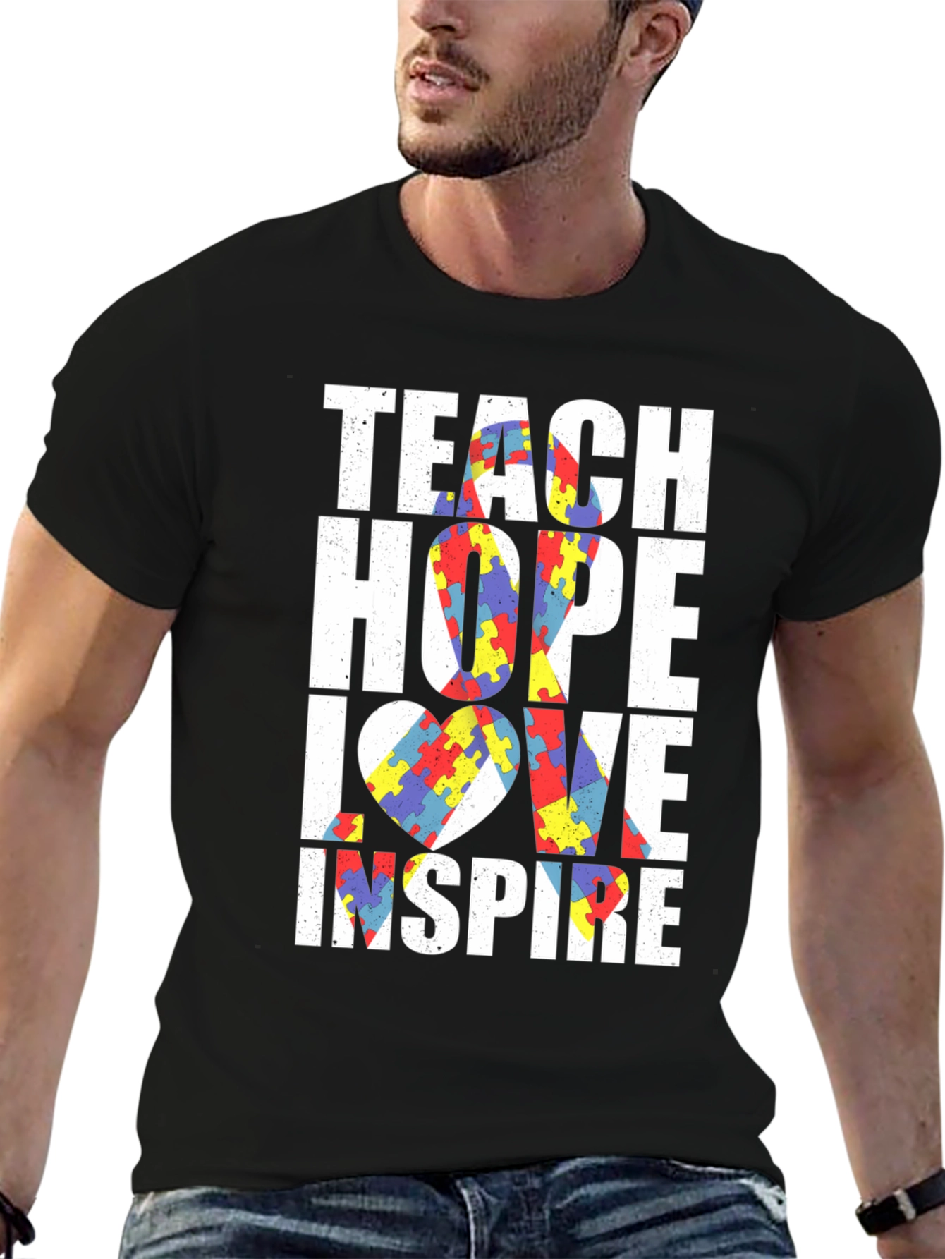 Autism Awareness T-Shirt - Teach Hope Love Inspire