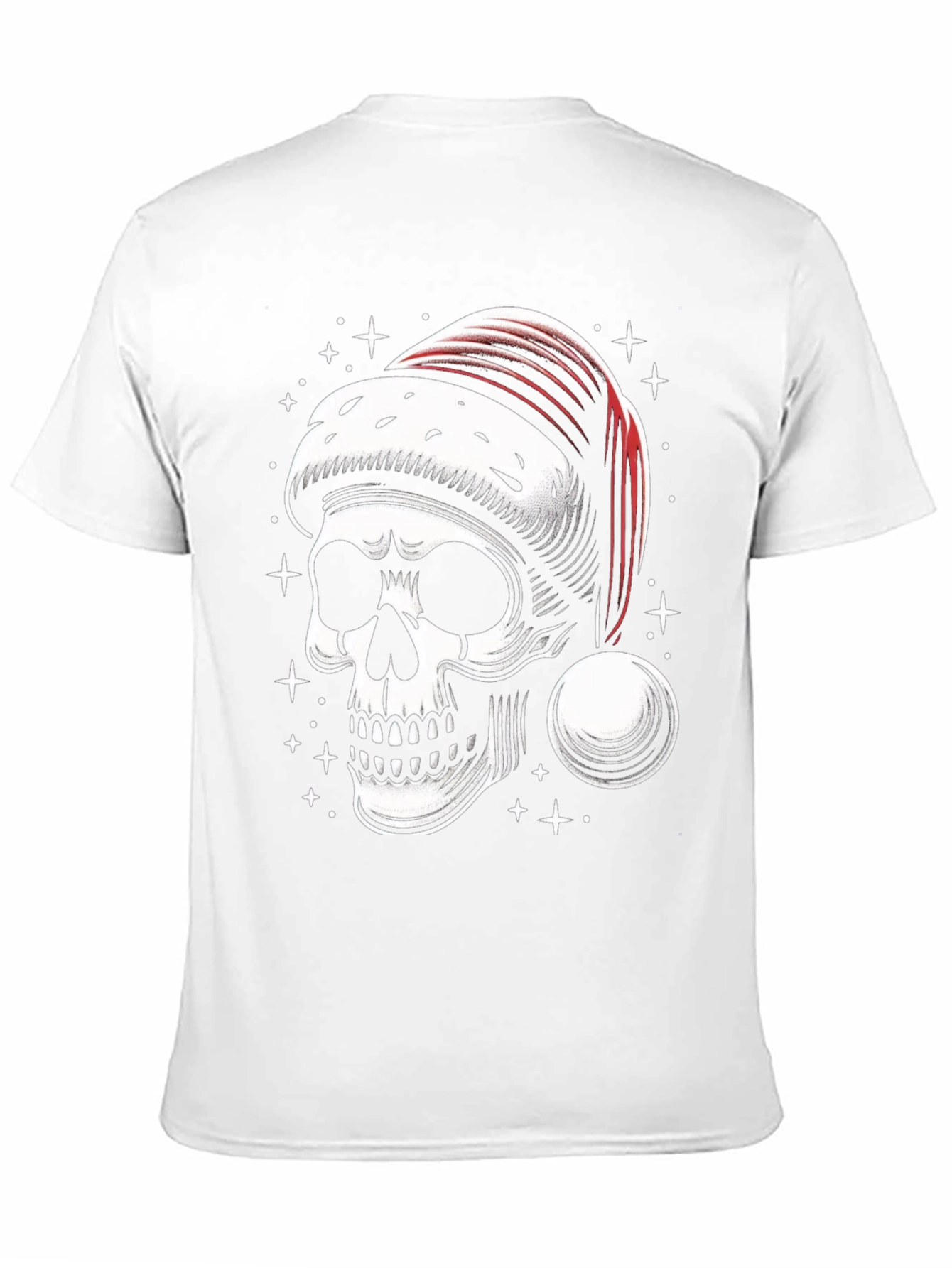 Skull Santa Hat Graphic Tee - Holiday Rock