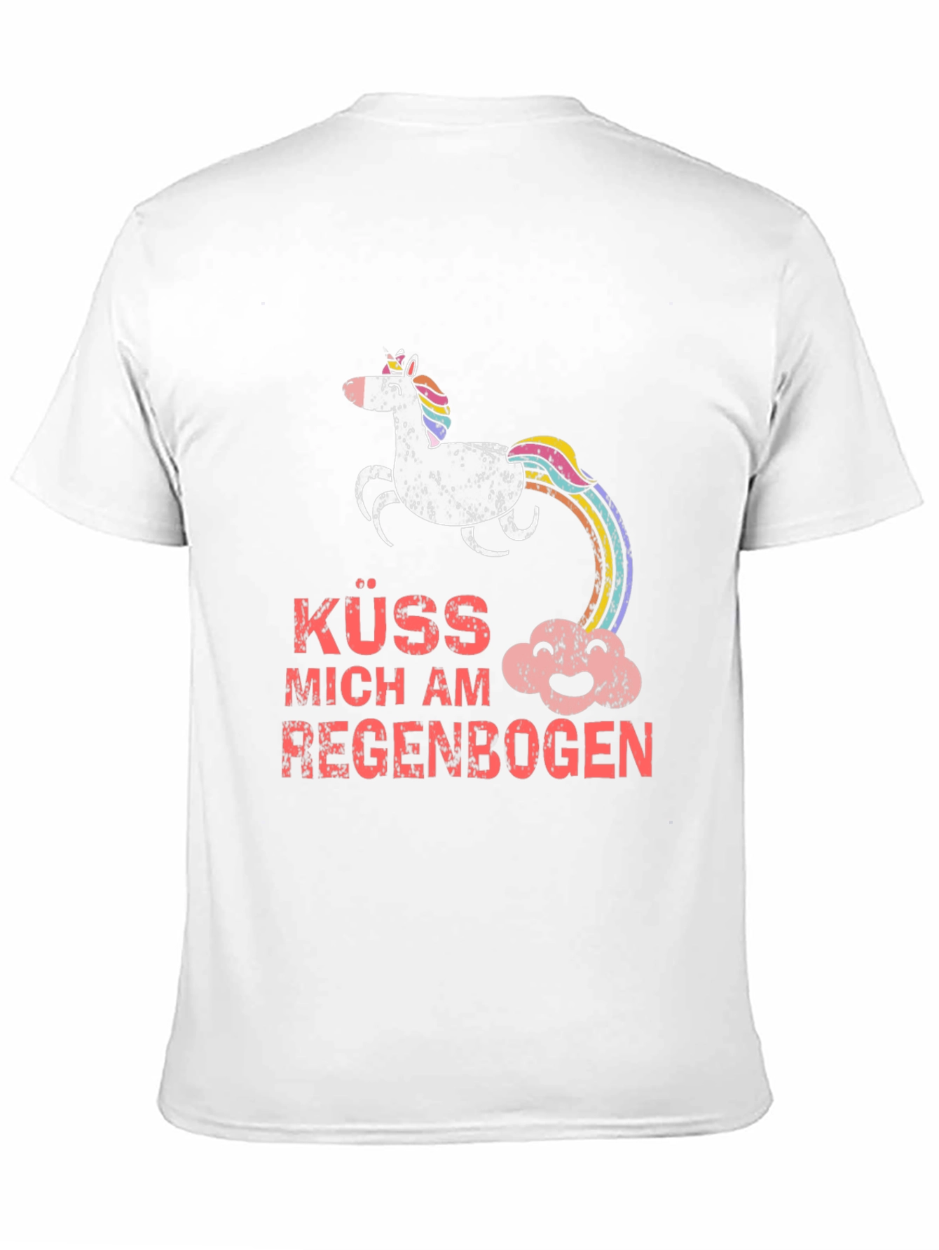 Kuss Mich Am Regenbogen Unicorn T-Shirt