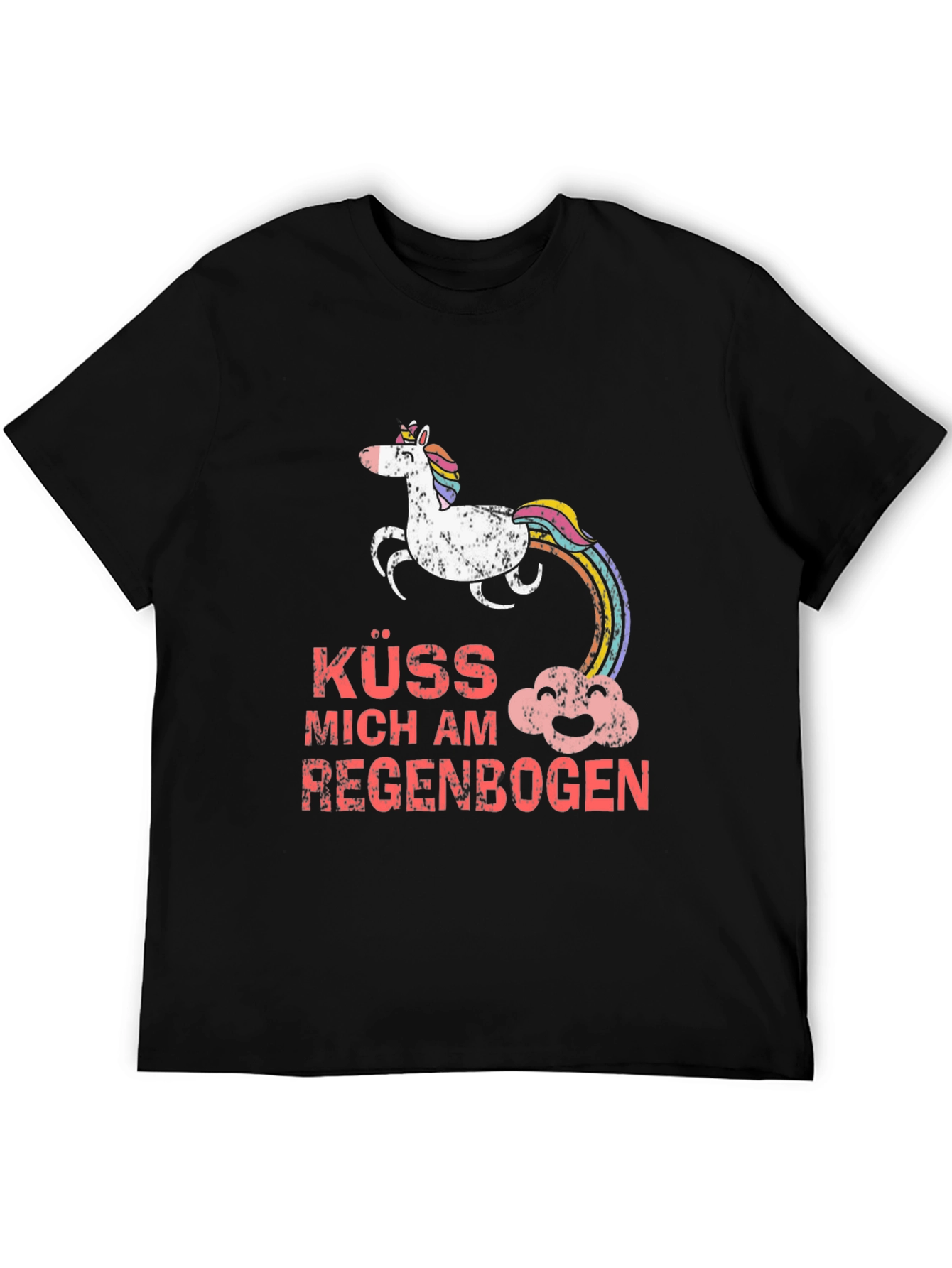 Kuss Mich Am Regenbogen Unicorn T-Shirt
