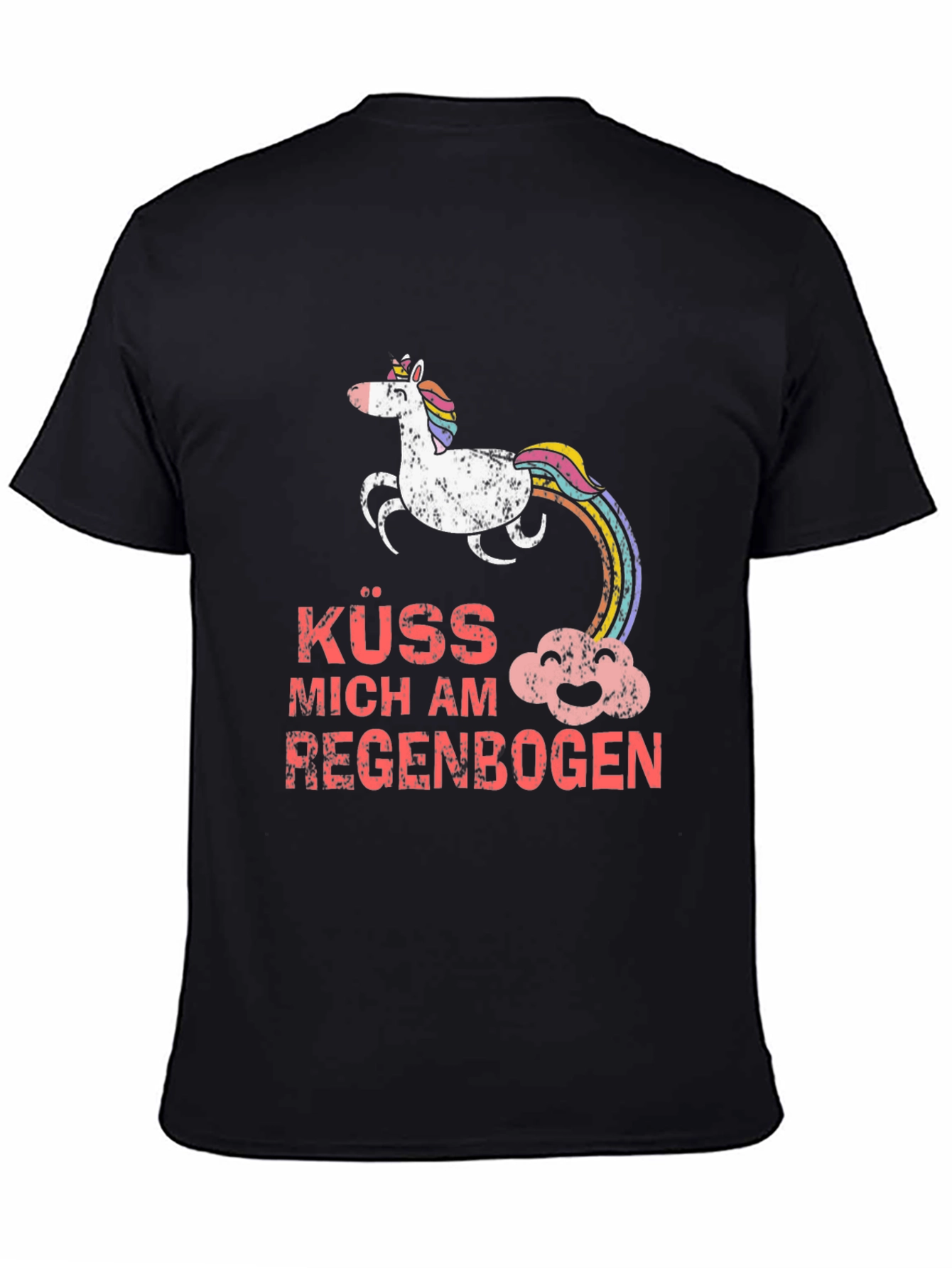 Kuss Mich Am Regenbogen Unicorn T-Shirt