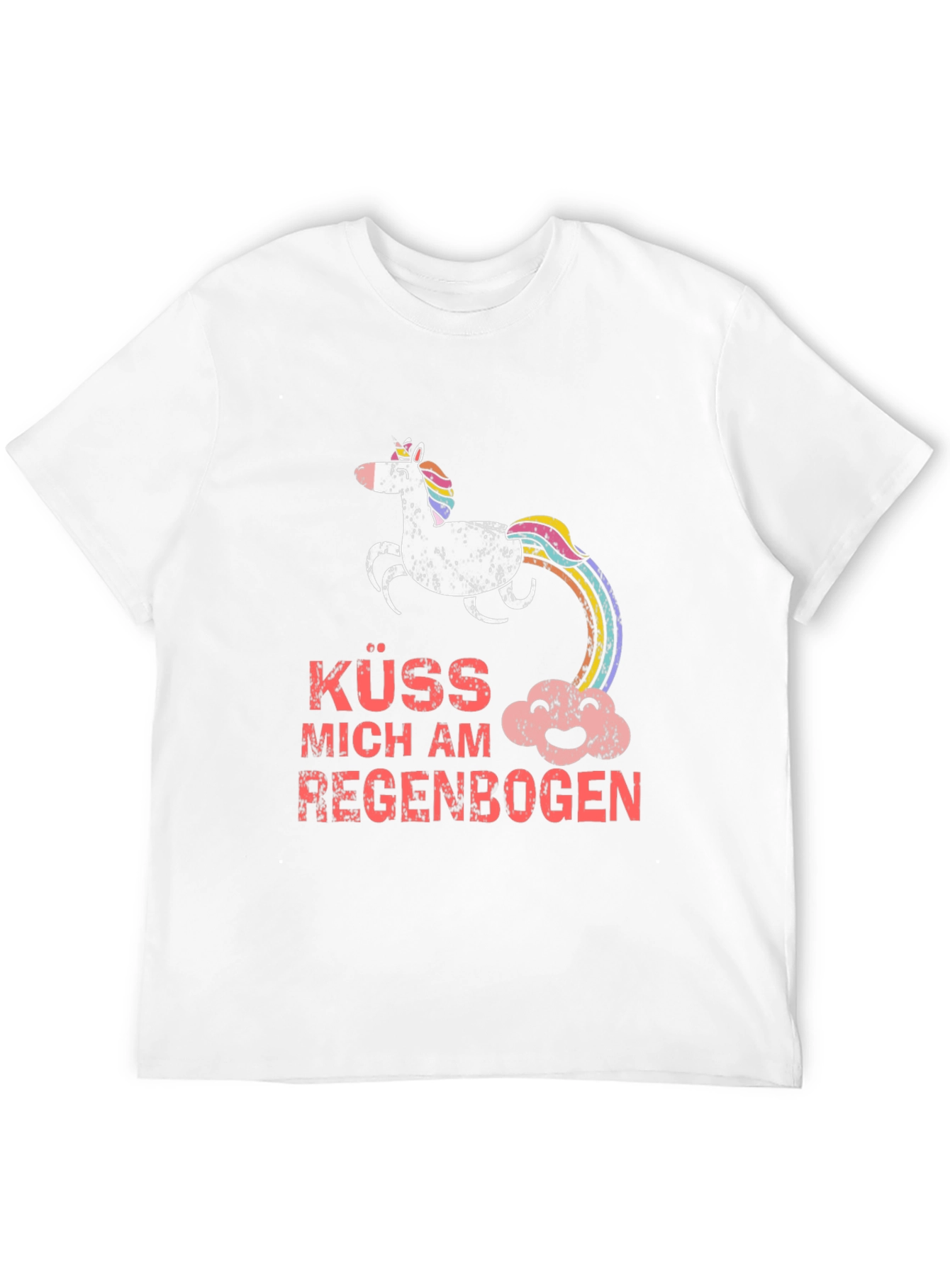 Kuss Mich Am Regenbogen Unicorn T-Shirt