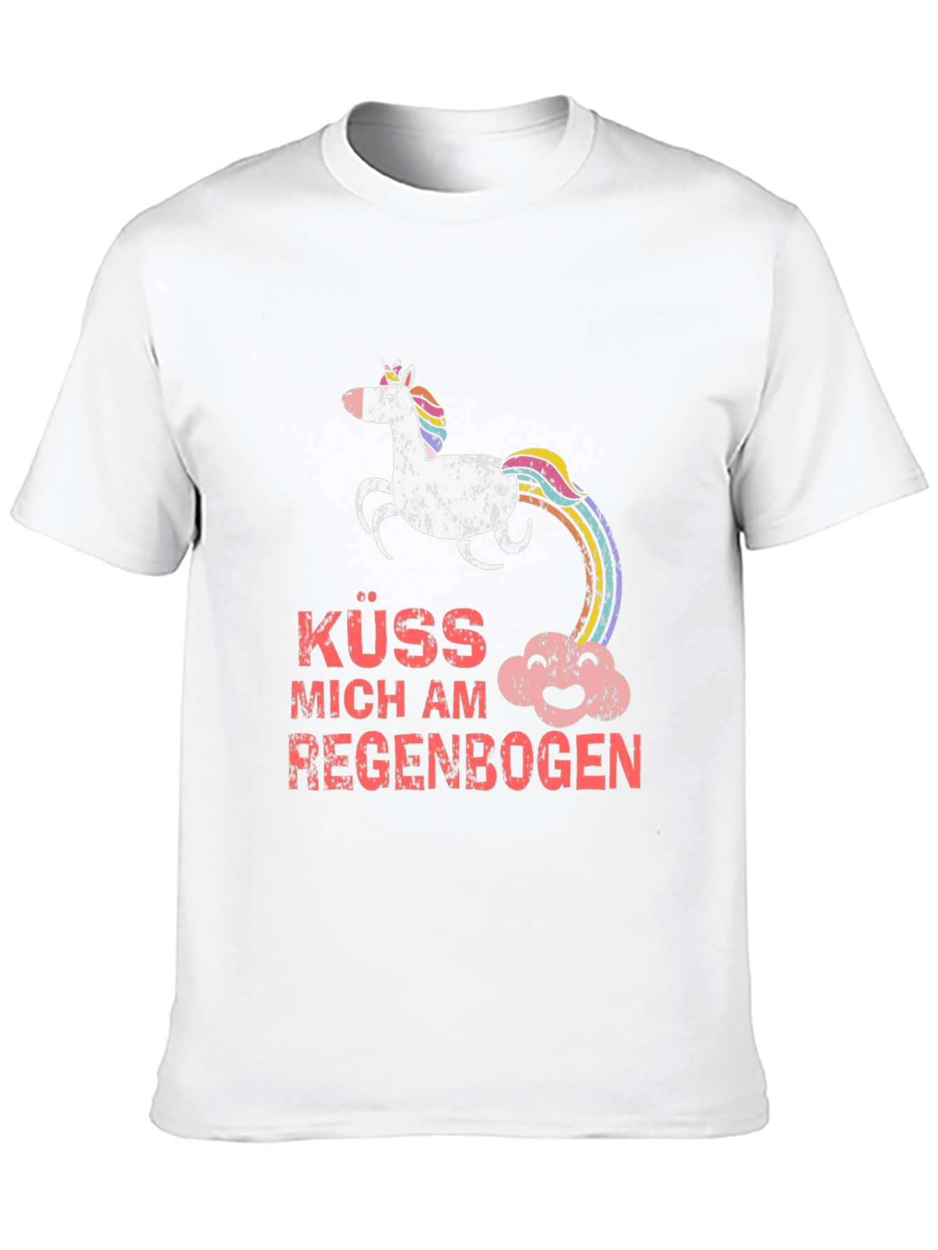 Kuss Mich Am Regenbogen Unicorn T-Shirt