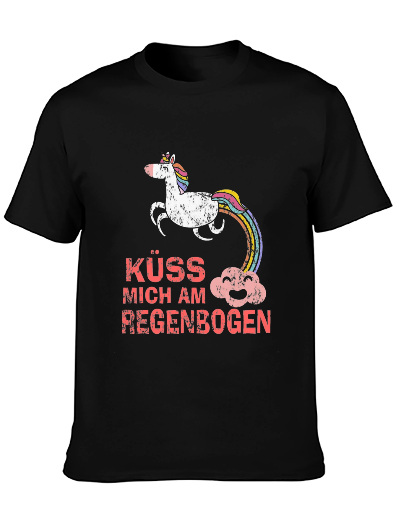 Kuss Mich Am Regenbogen Unicorn T-Shirt
