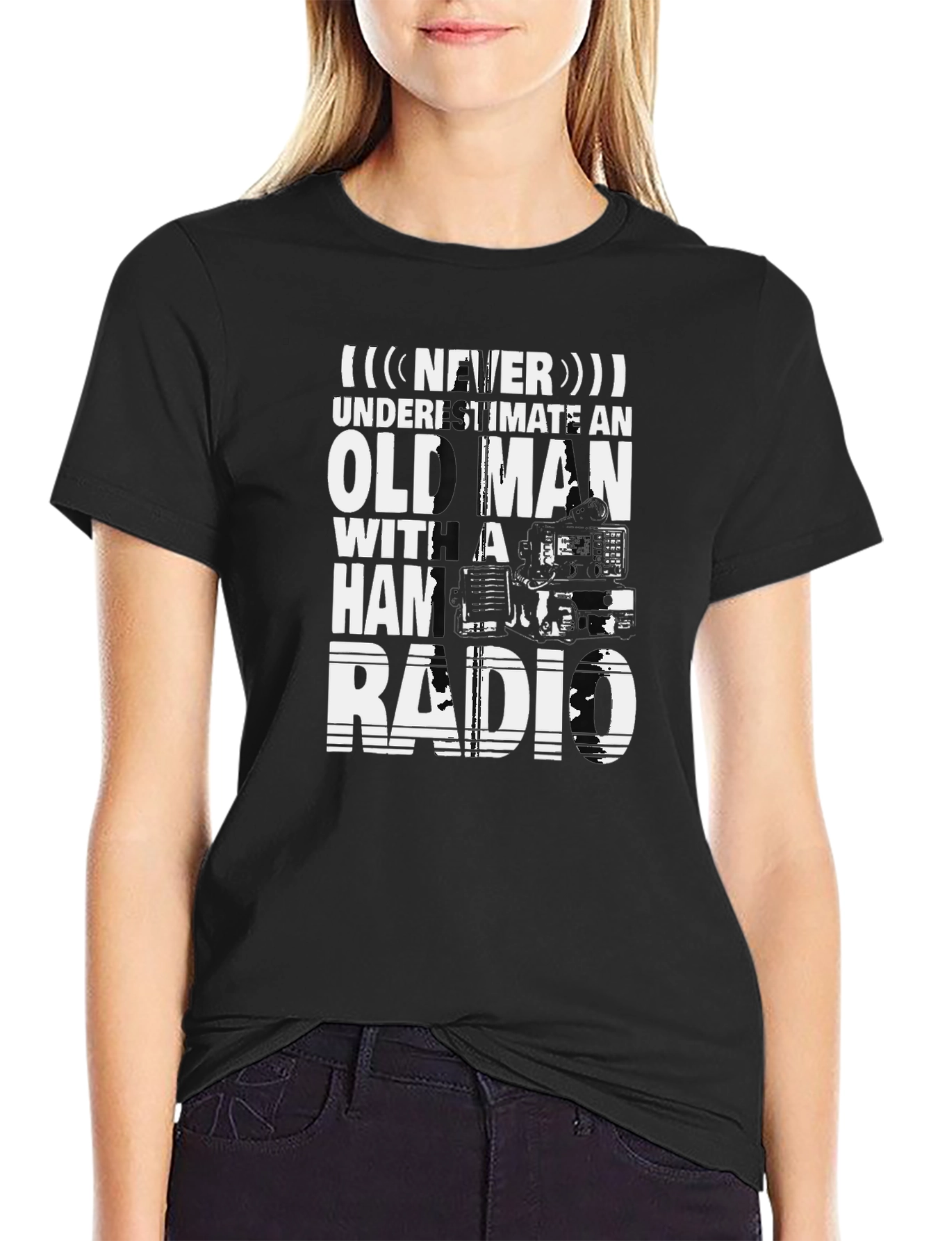 Old Man Ham Radio T-Shirt: Never Underestimate