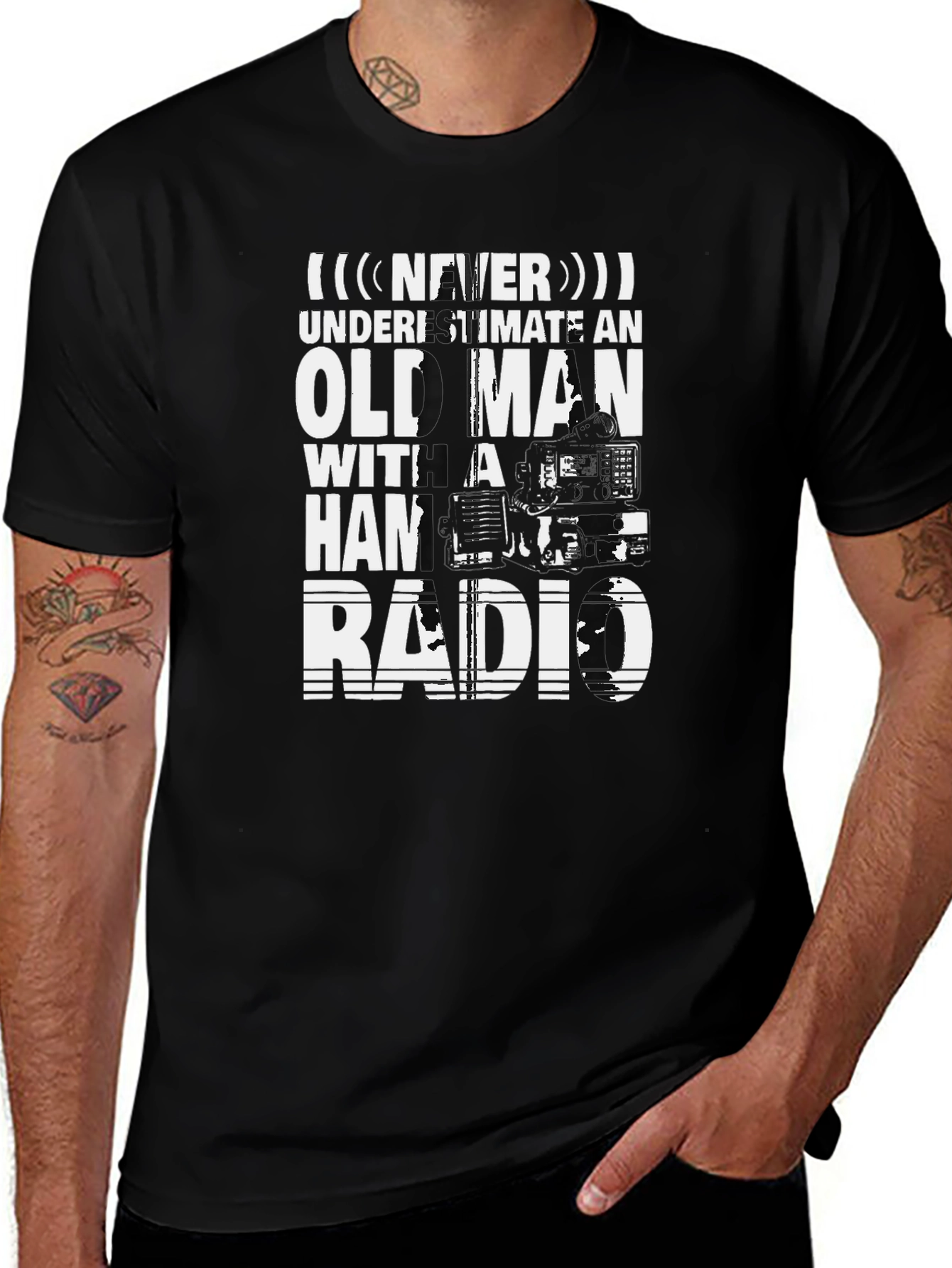 Old Man Ham Radio T-Shirt: Never Underestimate