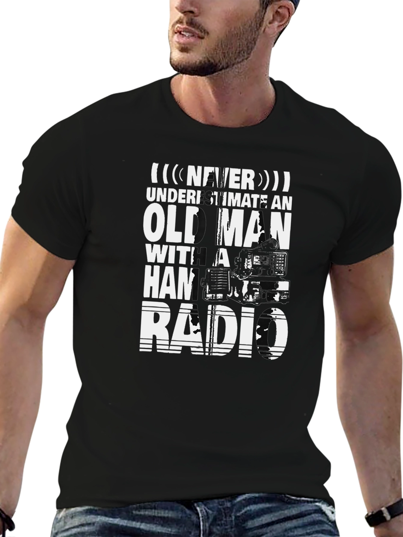 Old Man Ham Radio T-Shirt: Never Underestimate
