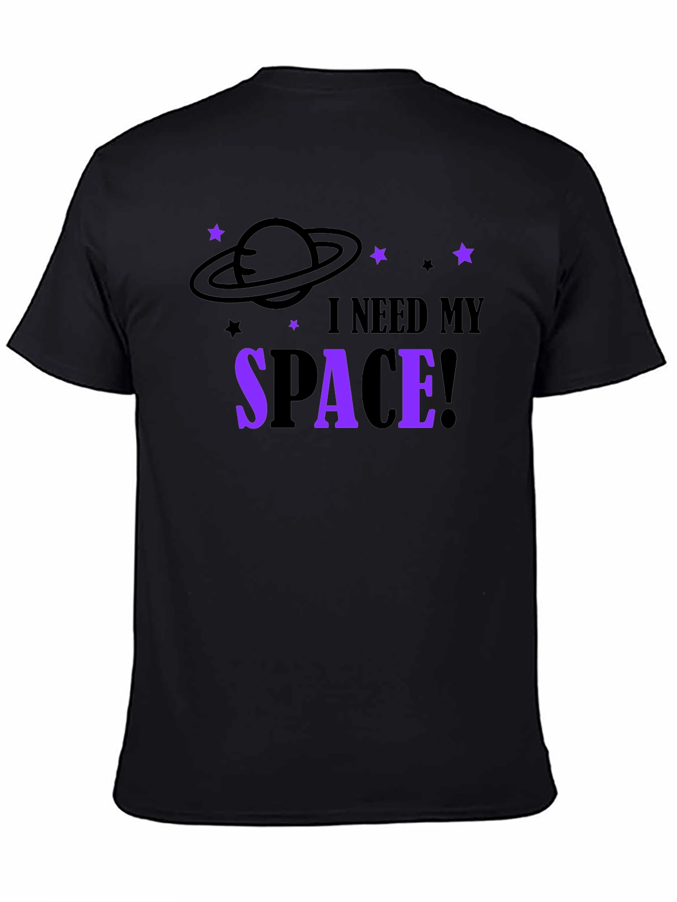 I Need My Space Graphic T-Shirt - Black