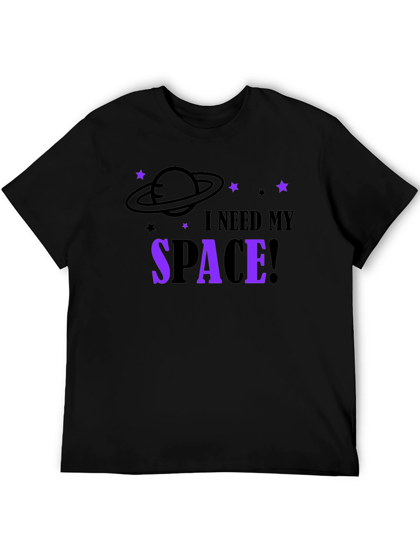I Need My Space Graphic T-Shirt - Black
