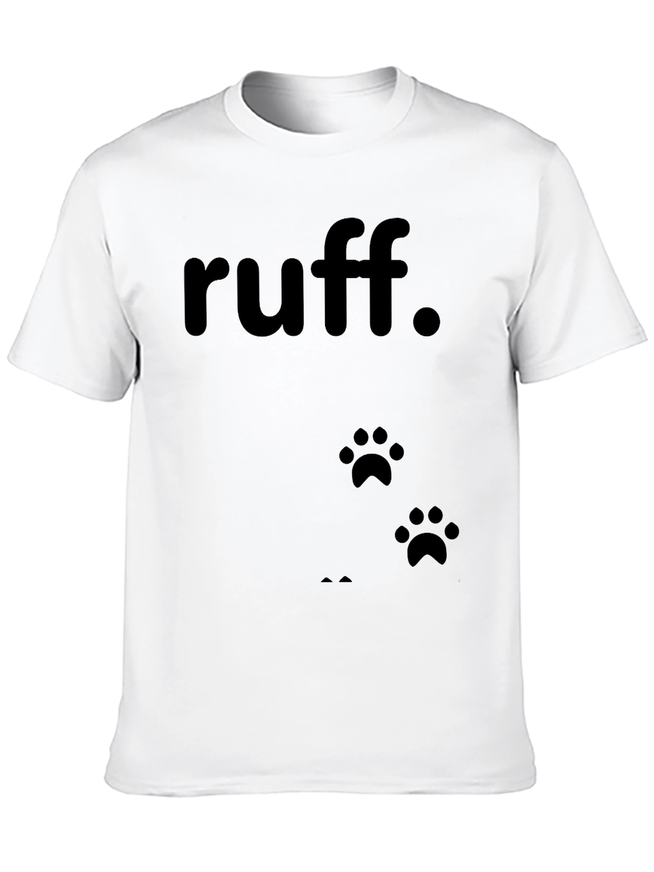 Ruff Dog Paw Print T-Shirt - Casual Cotton Tee