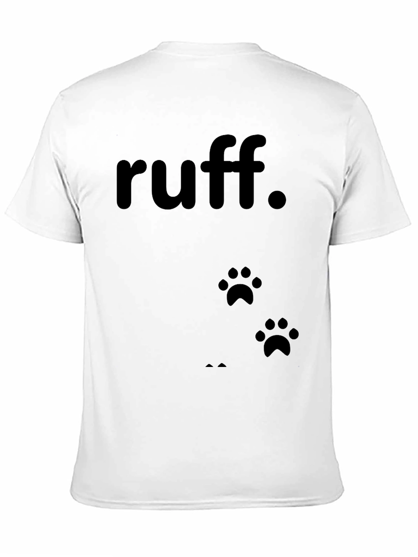Ruff Dog Paw Print T-Shirt - Casual Cotton Tee
