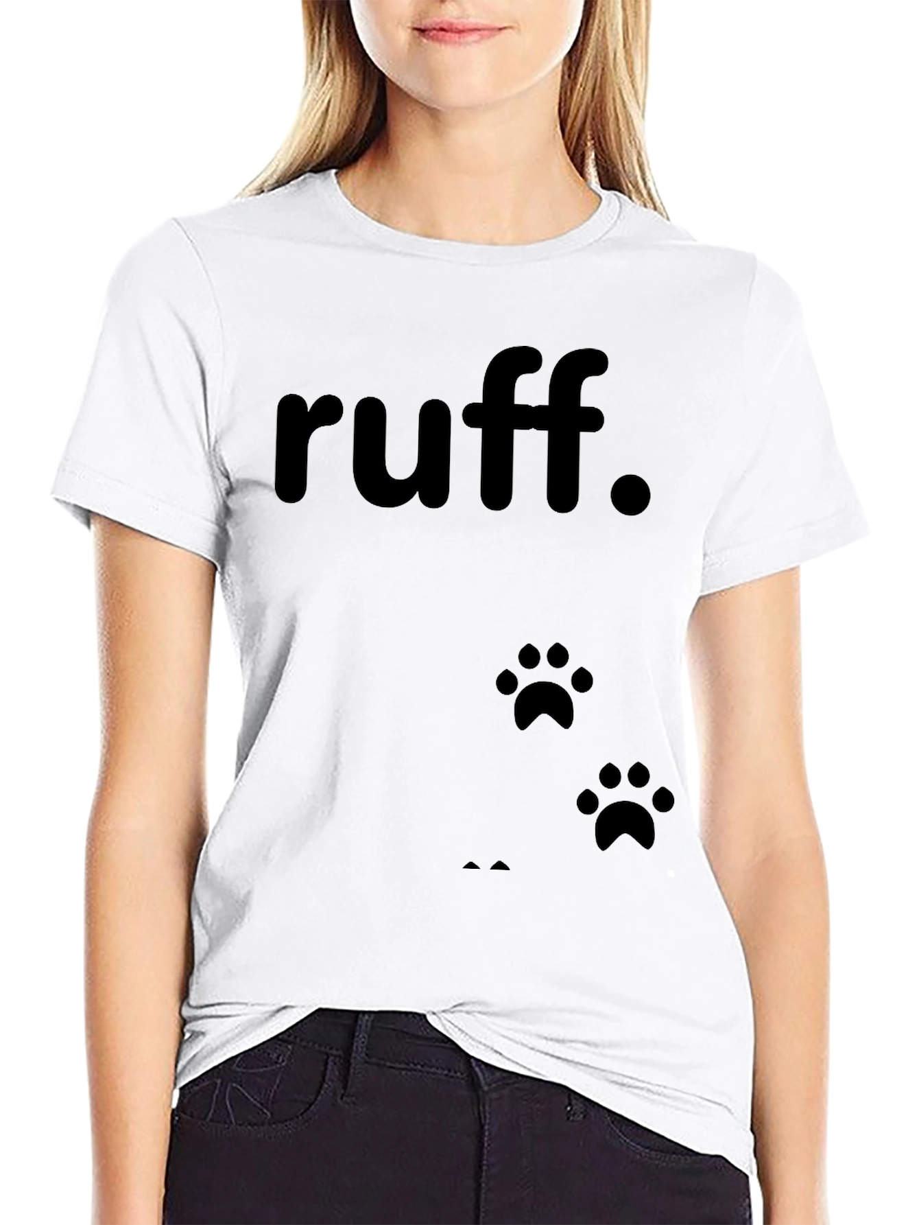 Ruff Dog Paw Print T-Shirt - Casual Cotton Tee