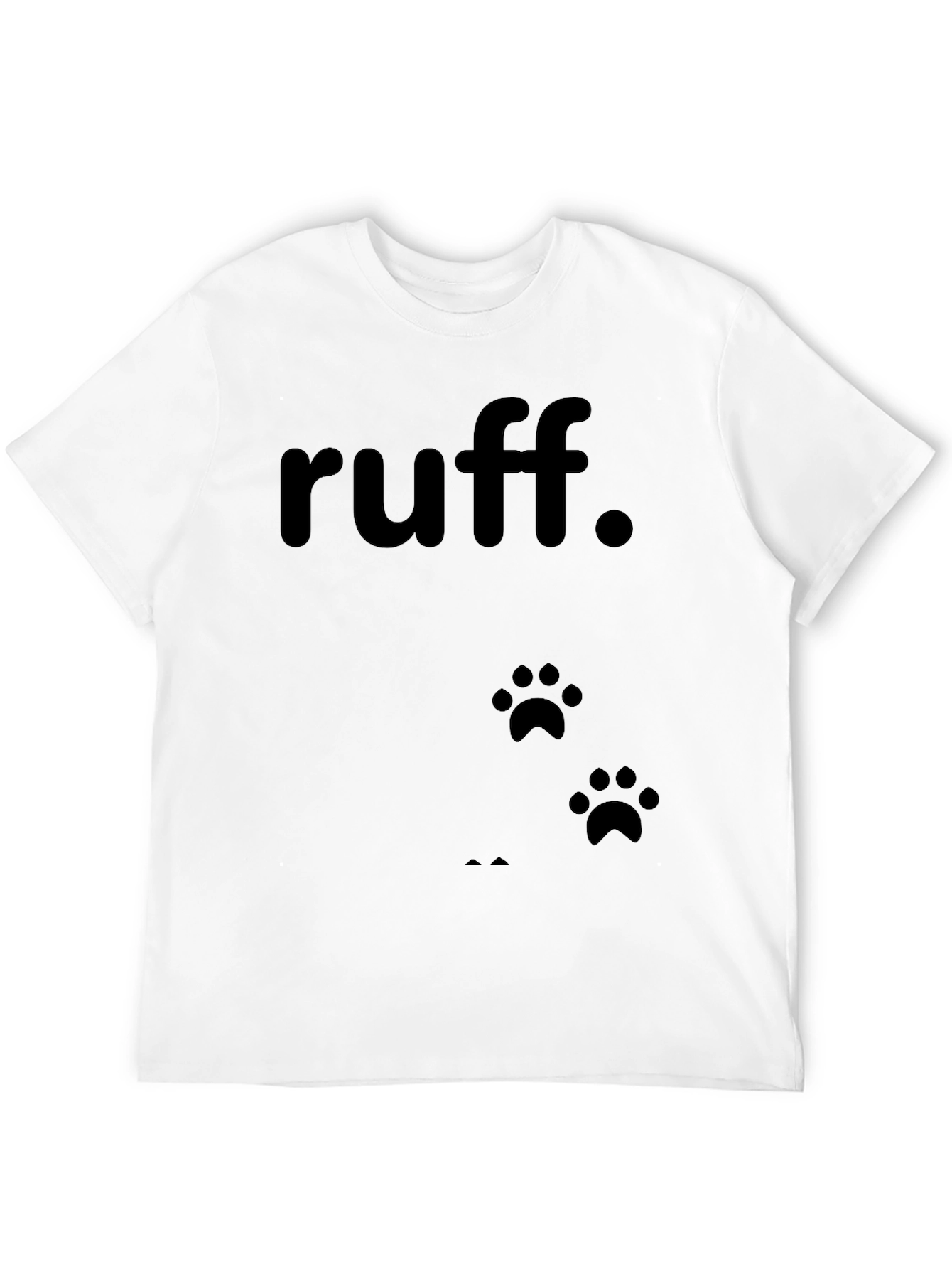 Ruff Dog Paw Print T-Shirt - Casual Cotton Tee