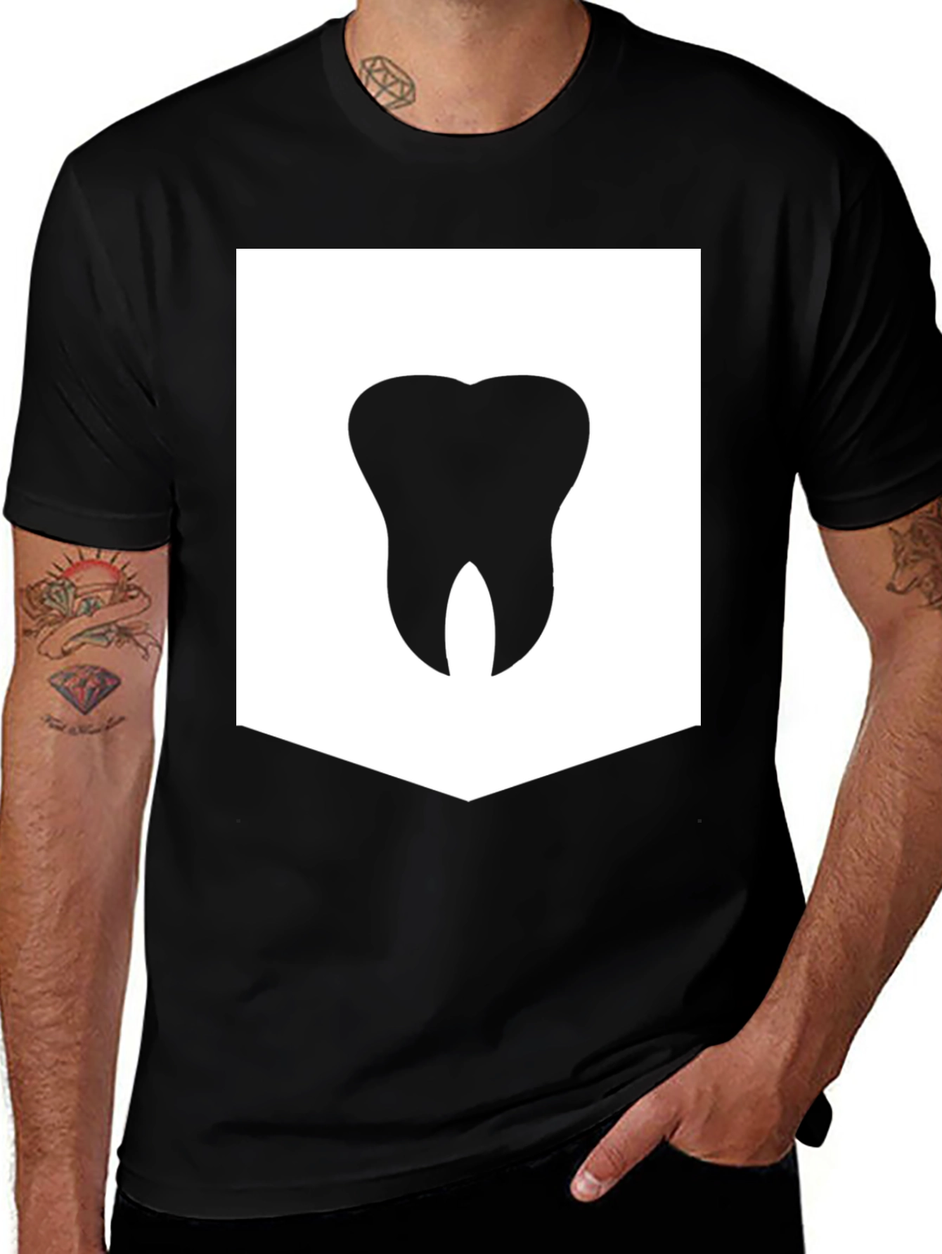 Tooth Graphic Black T-Shirt - Dental Hygiene