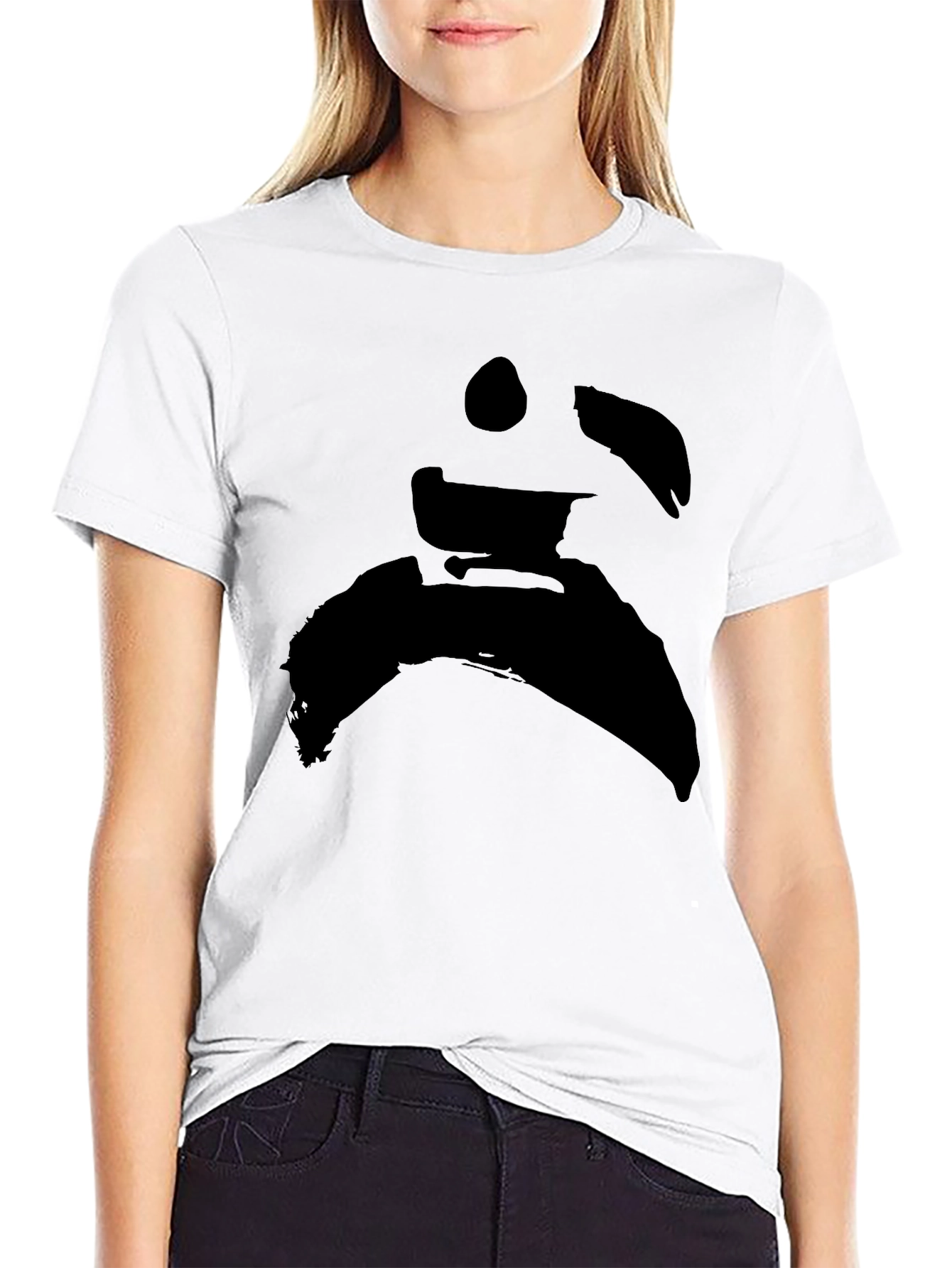 Mens Black Graphic Tee - Abstract Print